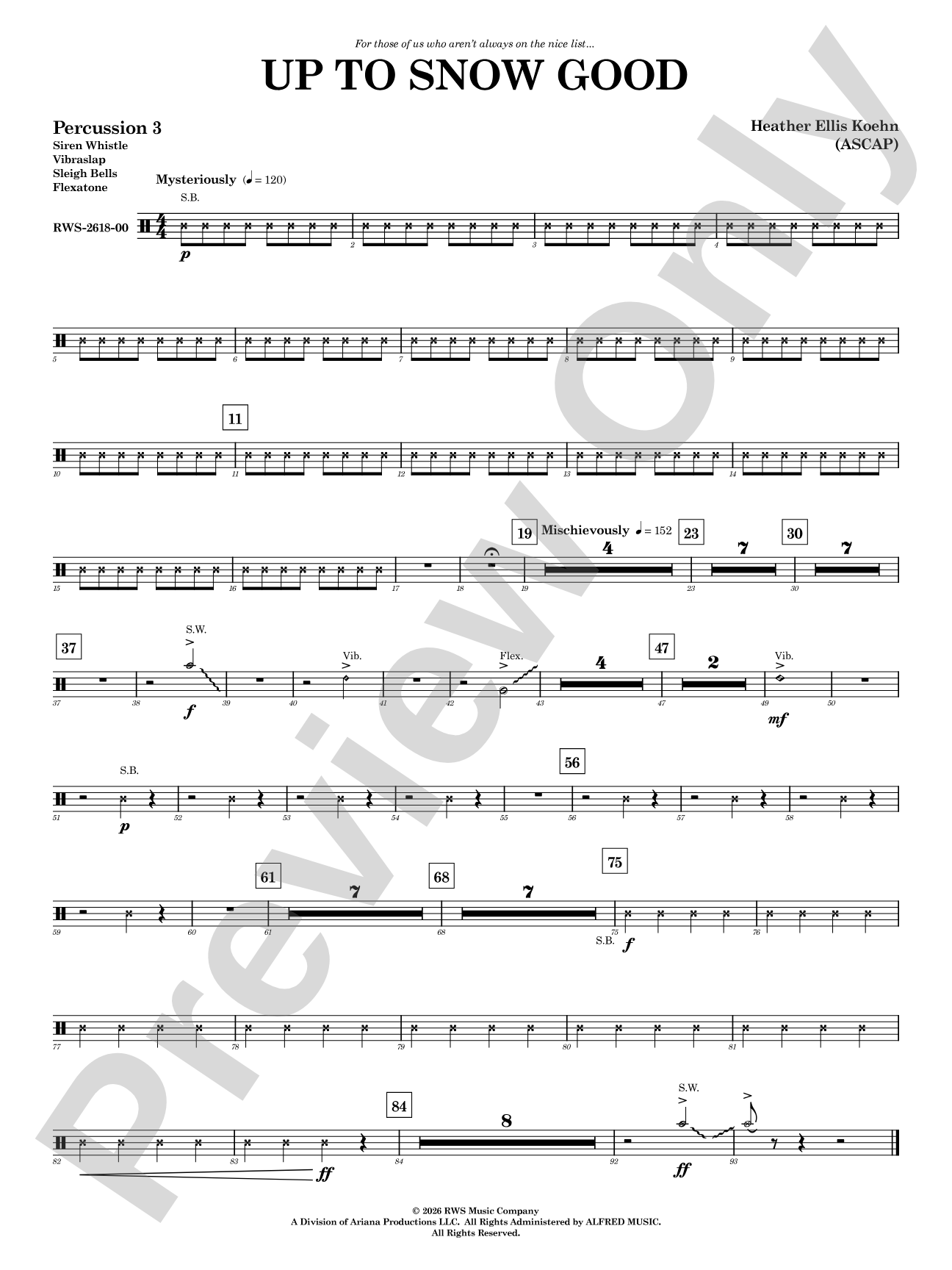 Up to Snow Good: 3rd Percussion