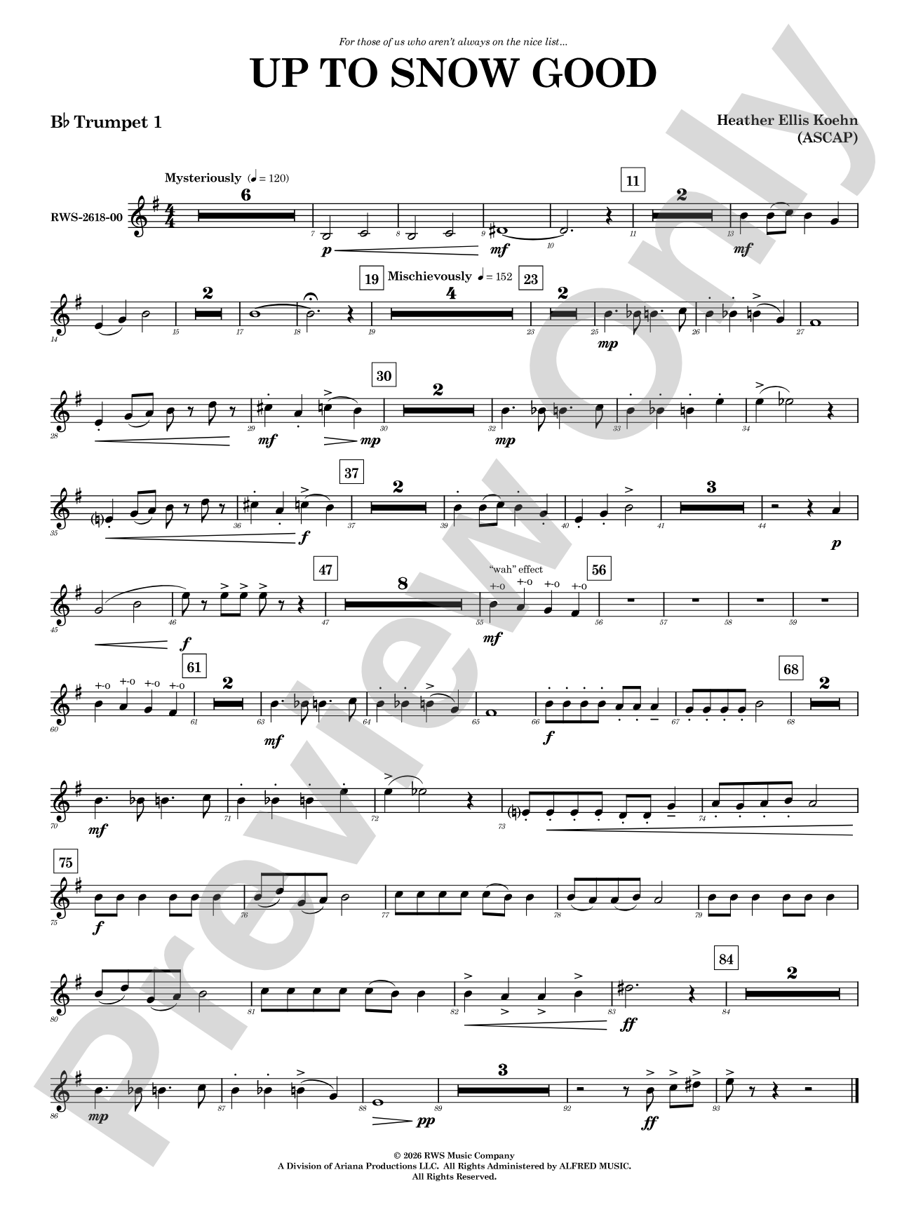 Up to Snow Good: 1st B-flat Trumpet