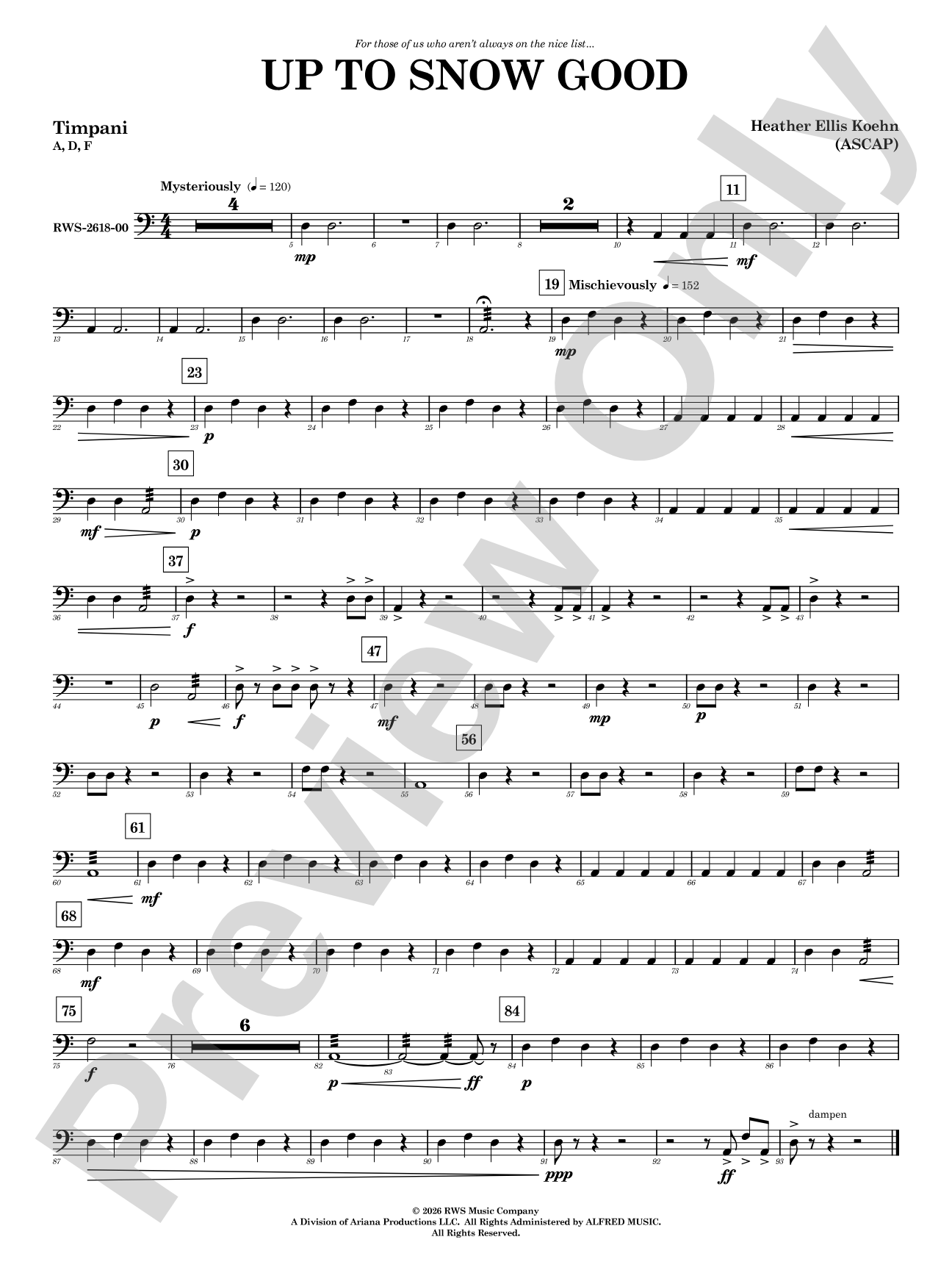 Up to Snow Good: Timpani