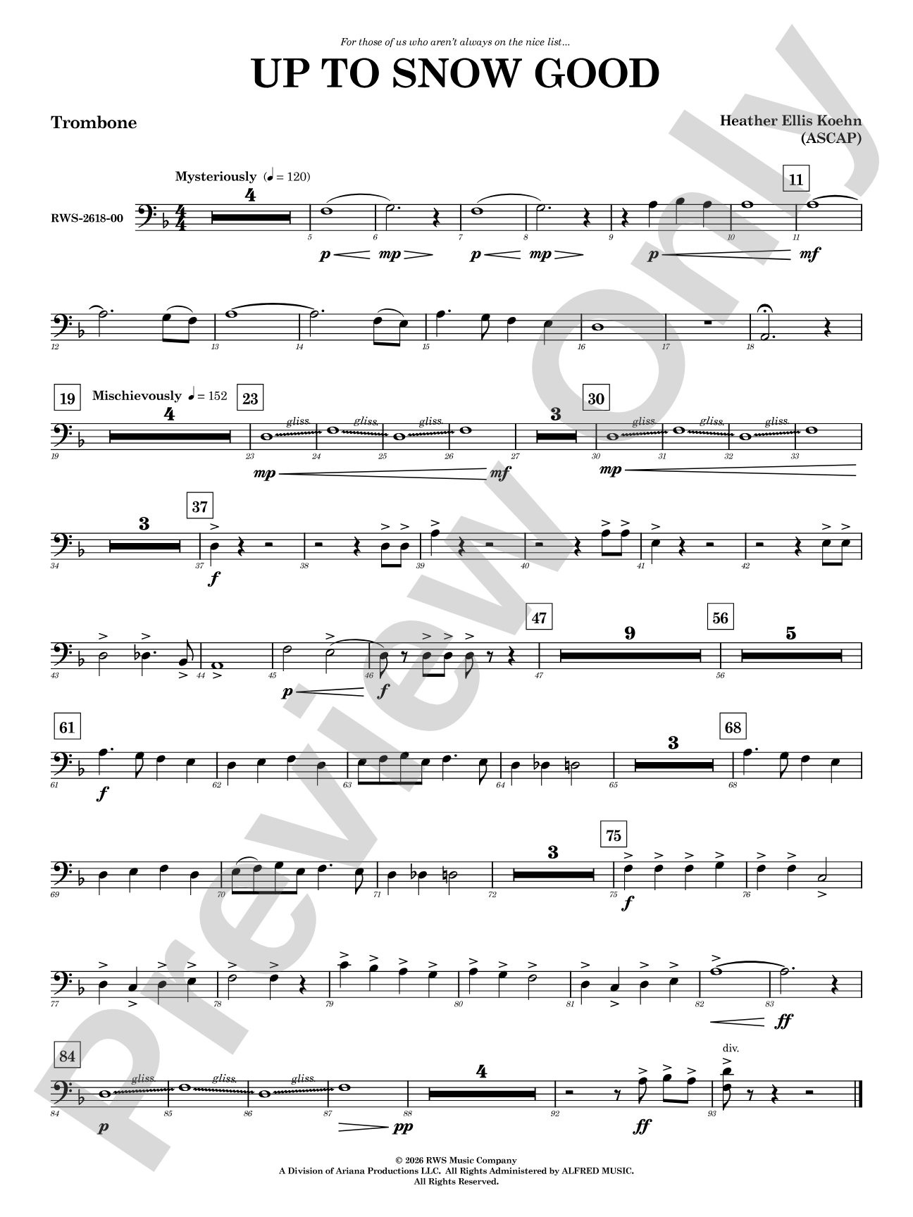 Up to Snow Good: 1st Trombone