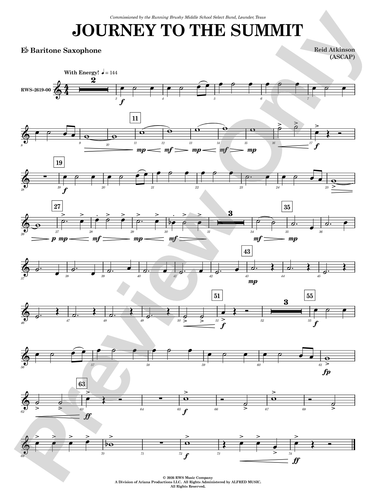 Journey to the Summit: E-flat Baritone Saxophone