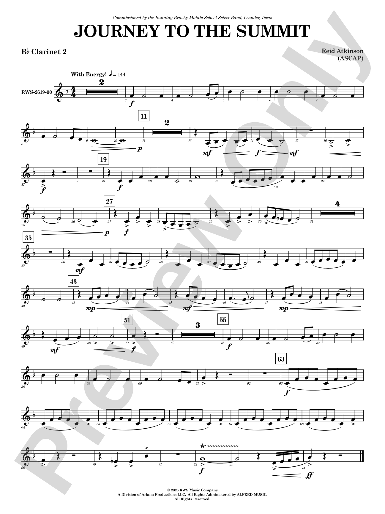 Journey to the Summit: 2nd B-flat Clarinet