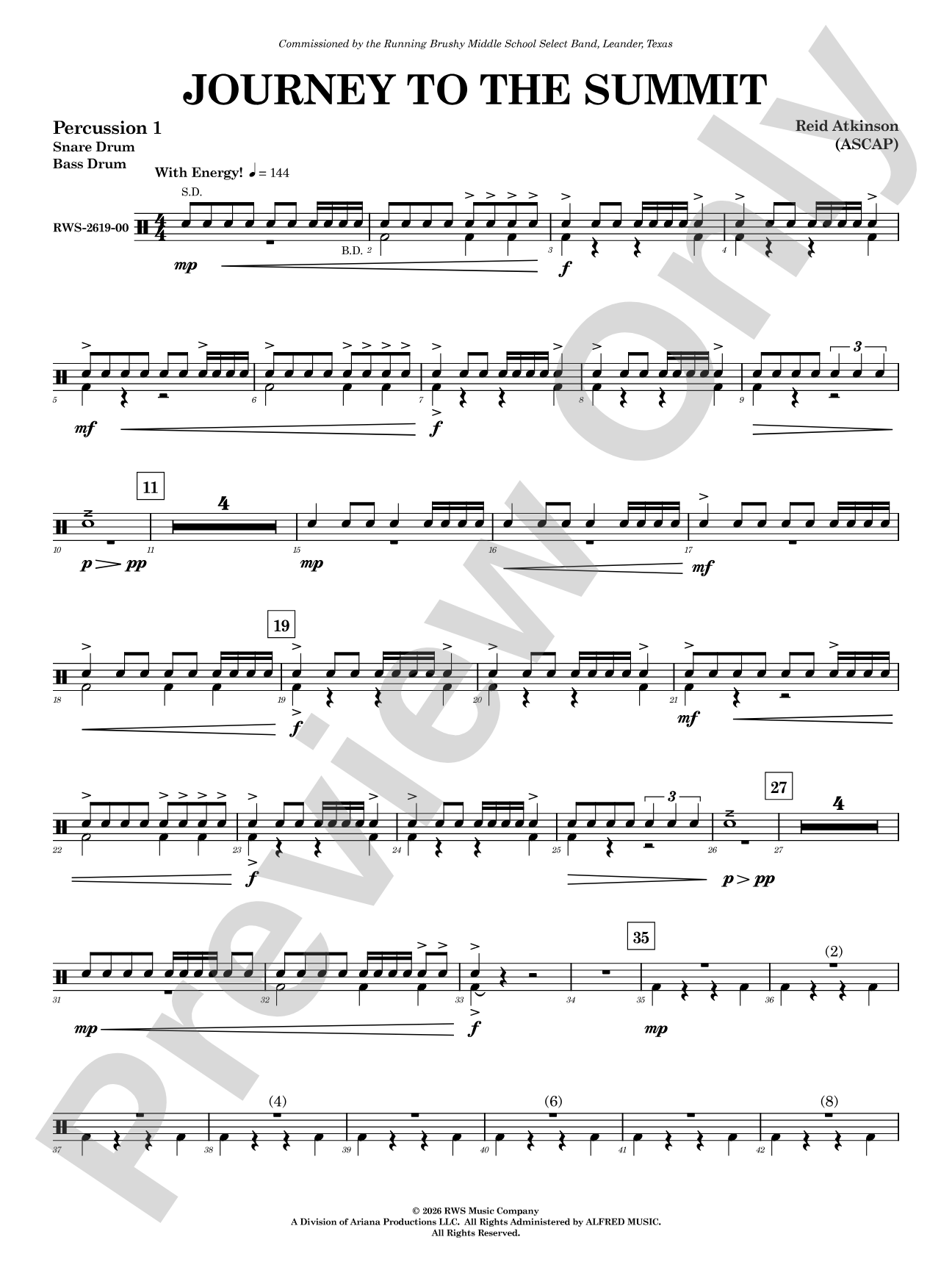 Journey to the Summit: 1st Percussion