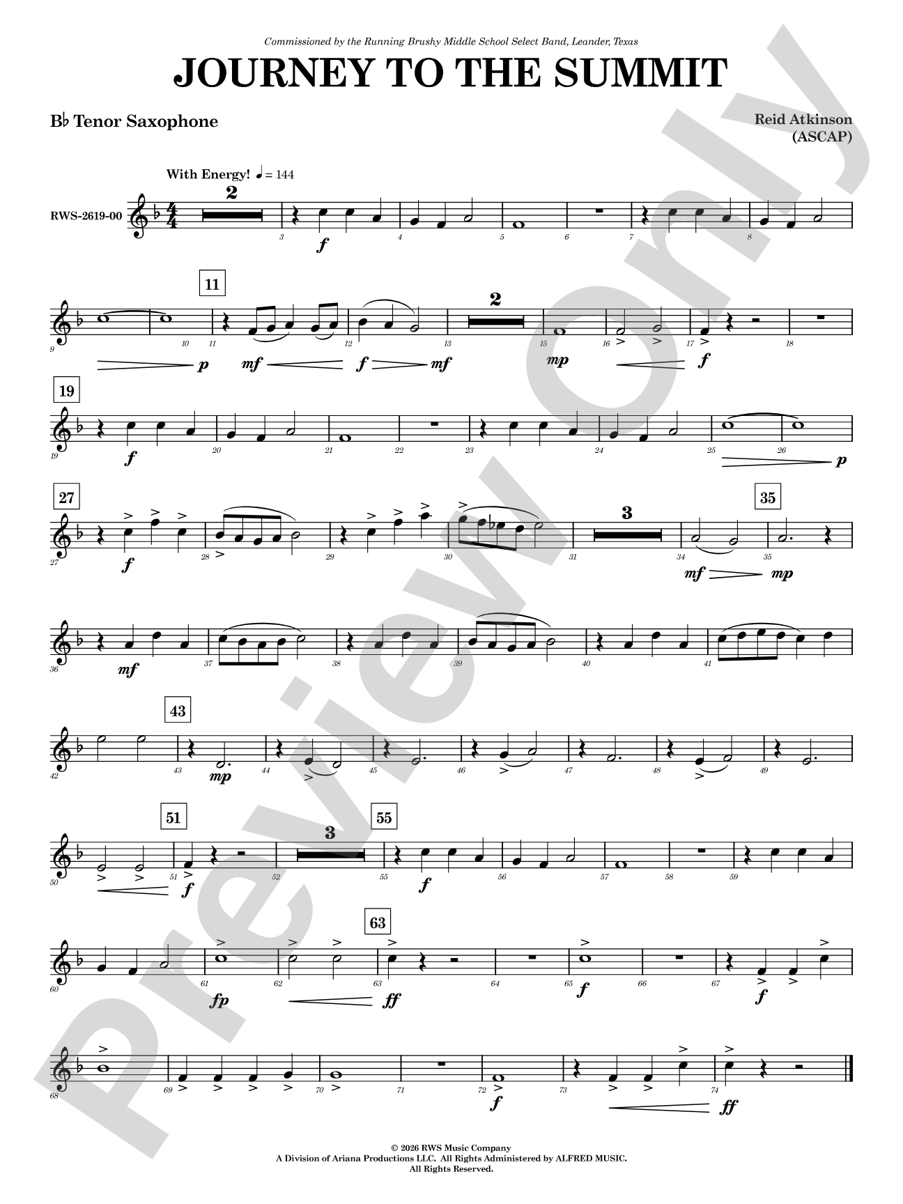 Journey to the Summit: B-flat Tenor Saxophone