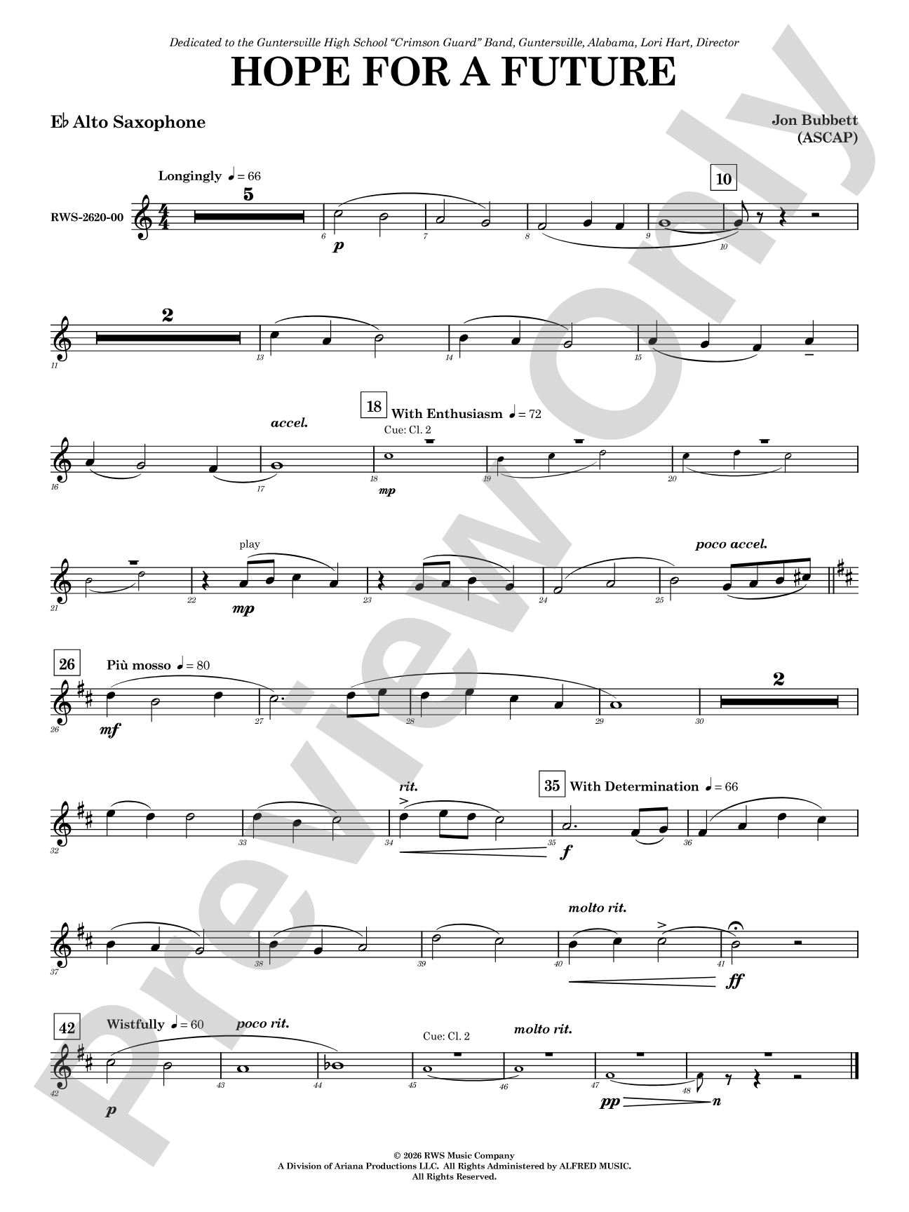Hope for a Future: E-flat Alto Saxophone