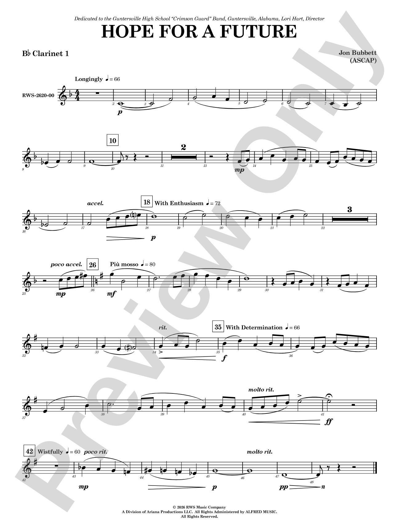 Hope for a Future: 1st B-flat Clarinet