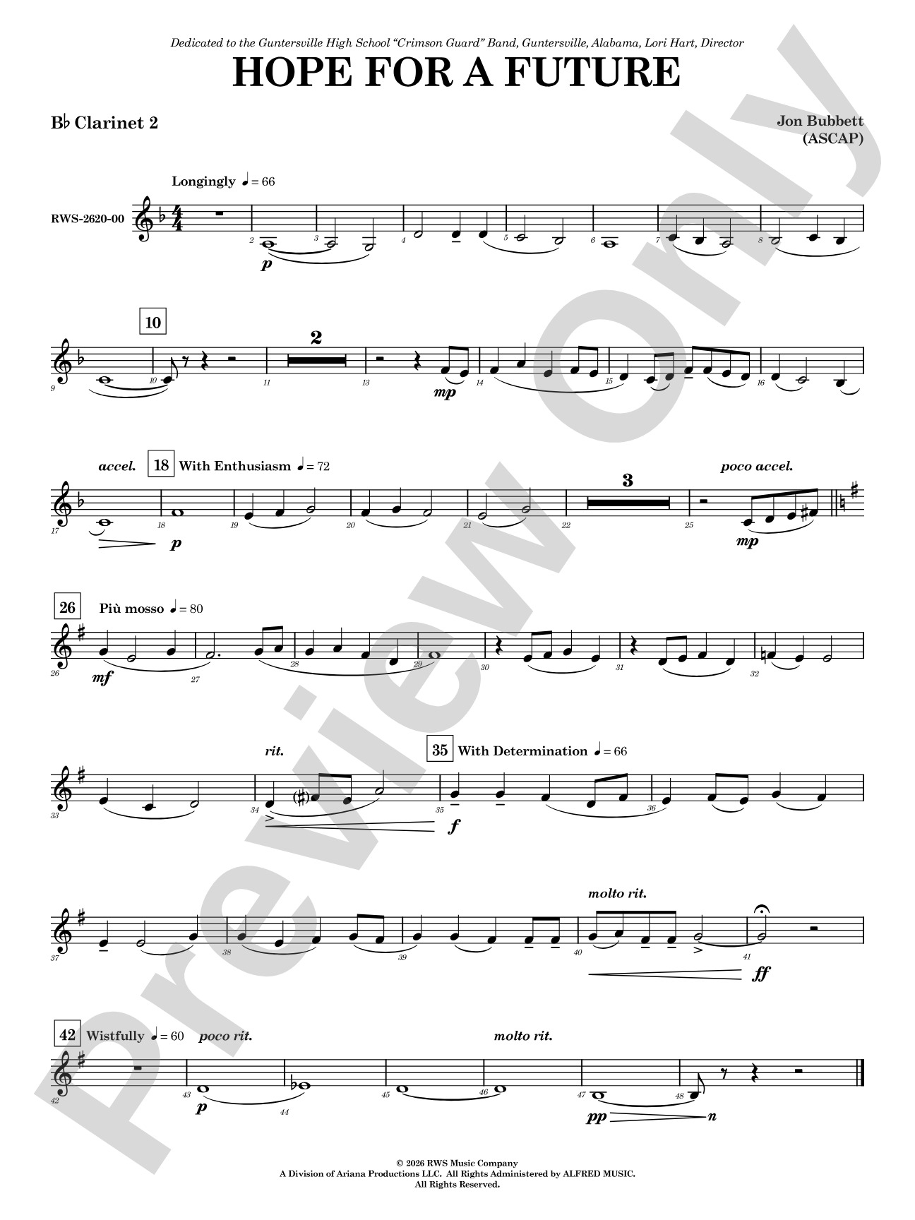 Hope for a Future: 2nd B-flat Clarinet