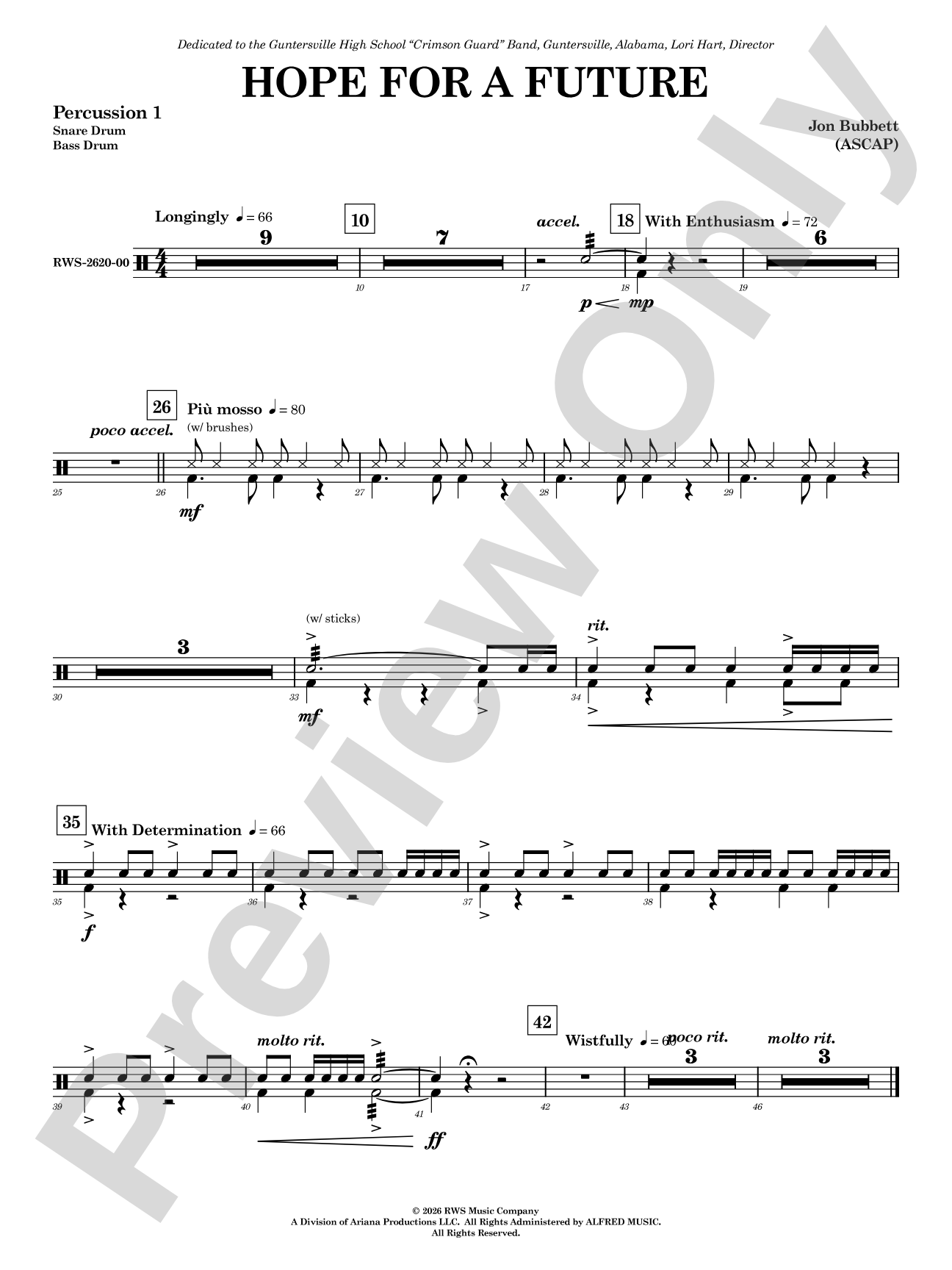 Hope for a Future: 1st Percussion