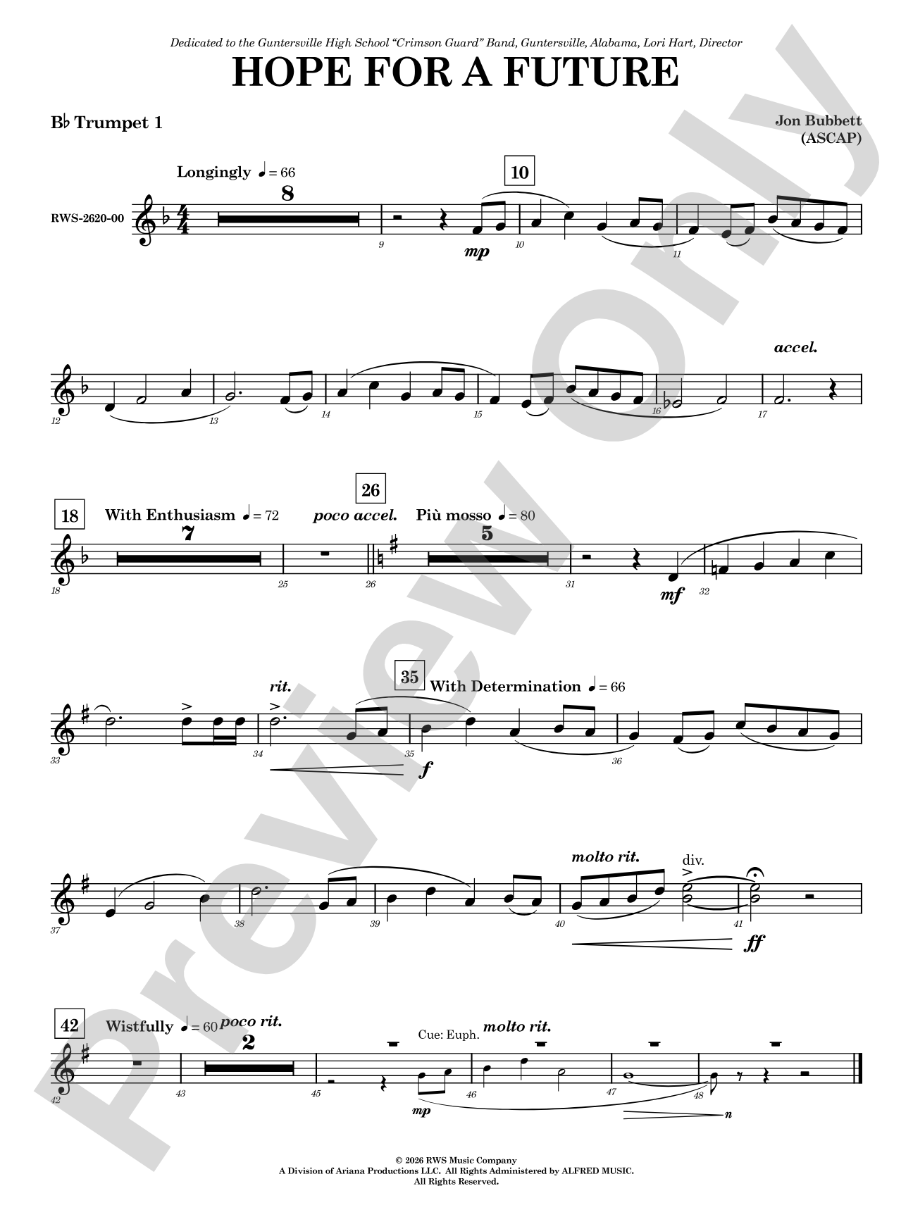 Hope for a Future: 1st B-flat Trumpet