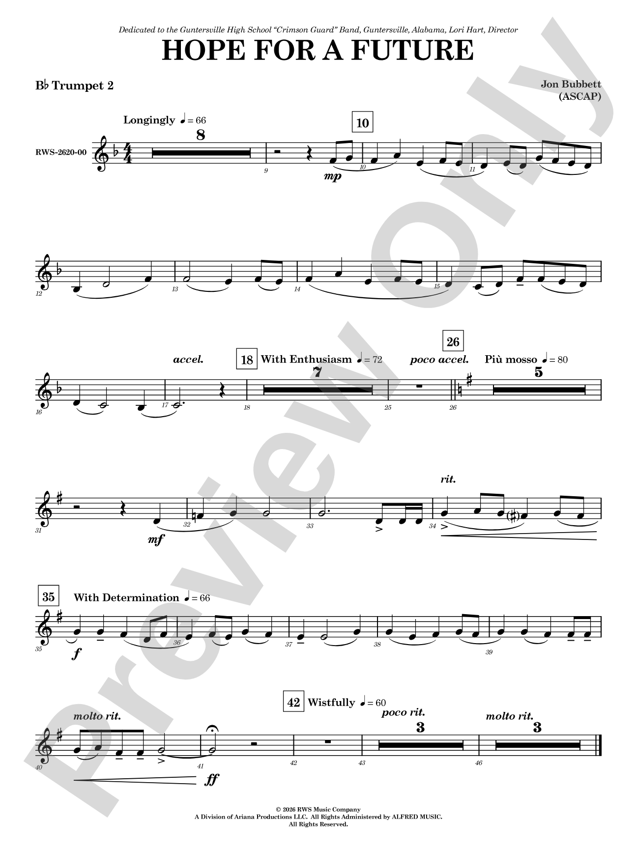 Hope for a Future: 2nd B-flat Trumpet
