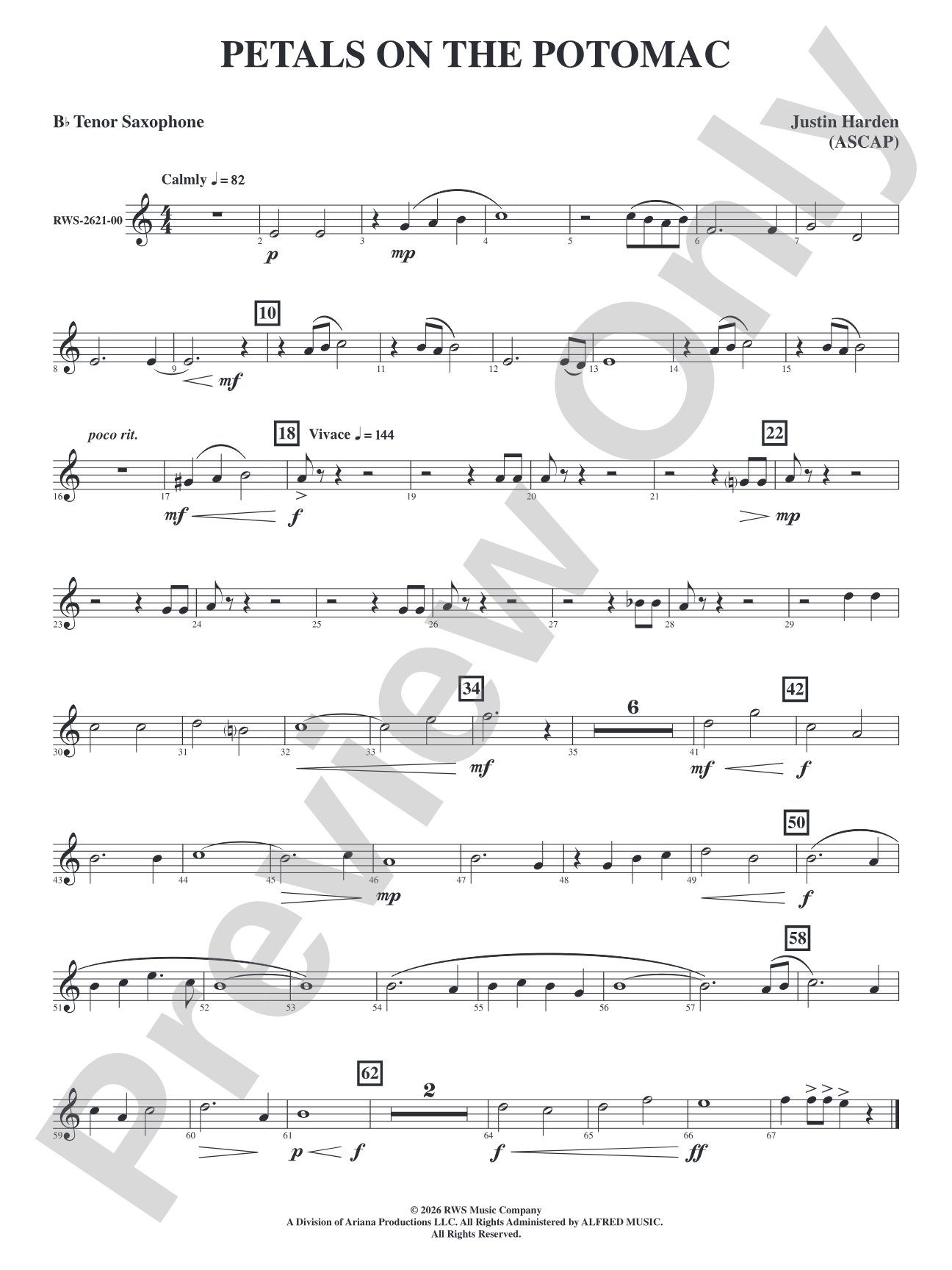 Petals on the Potomac: B-flat Tenor Saxophone