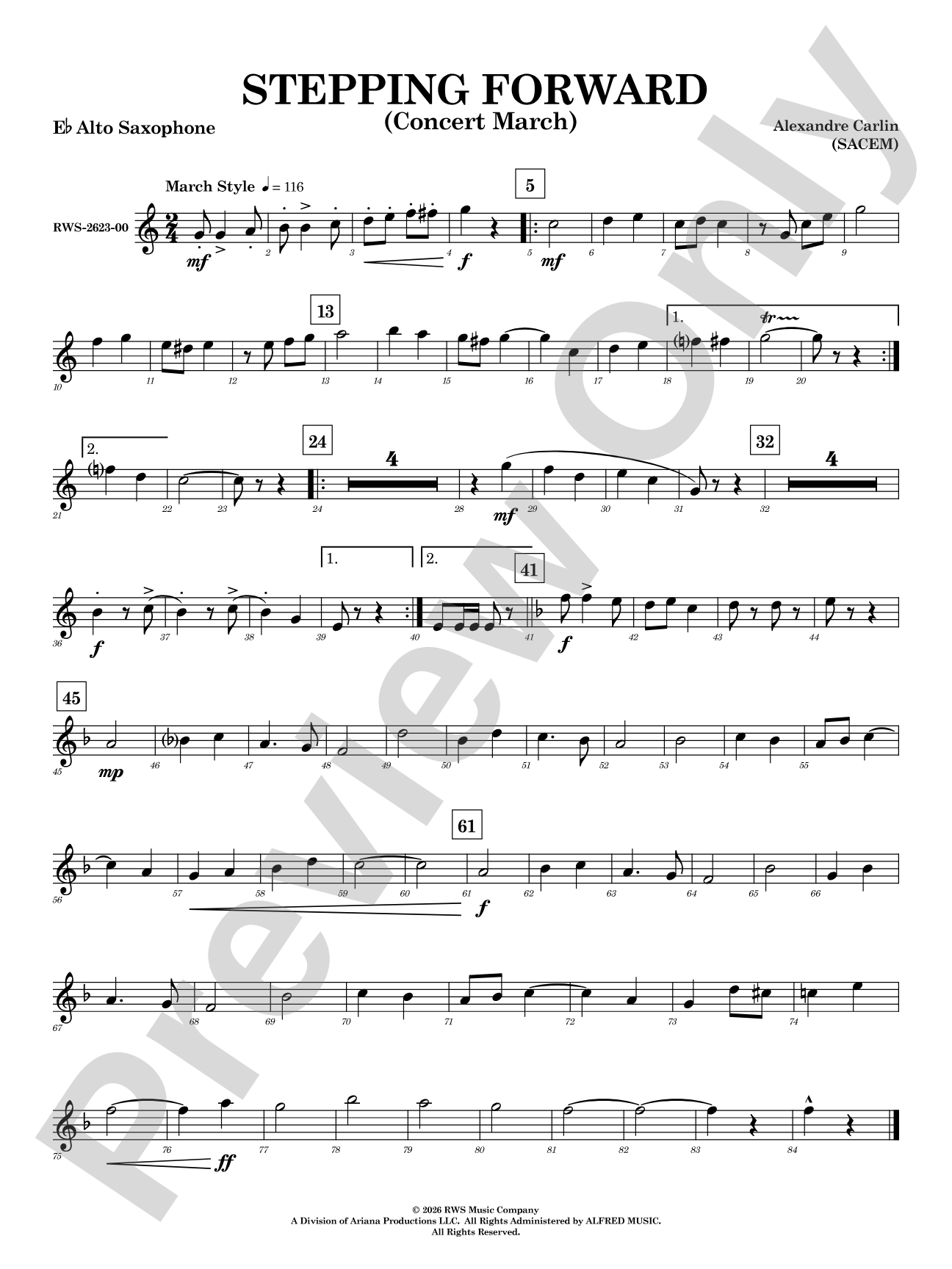 Stepping Forward: E-flat Alto Saxophone