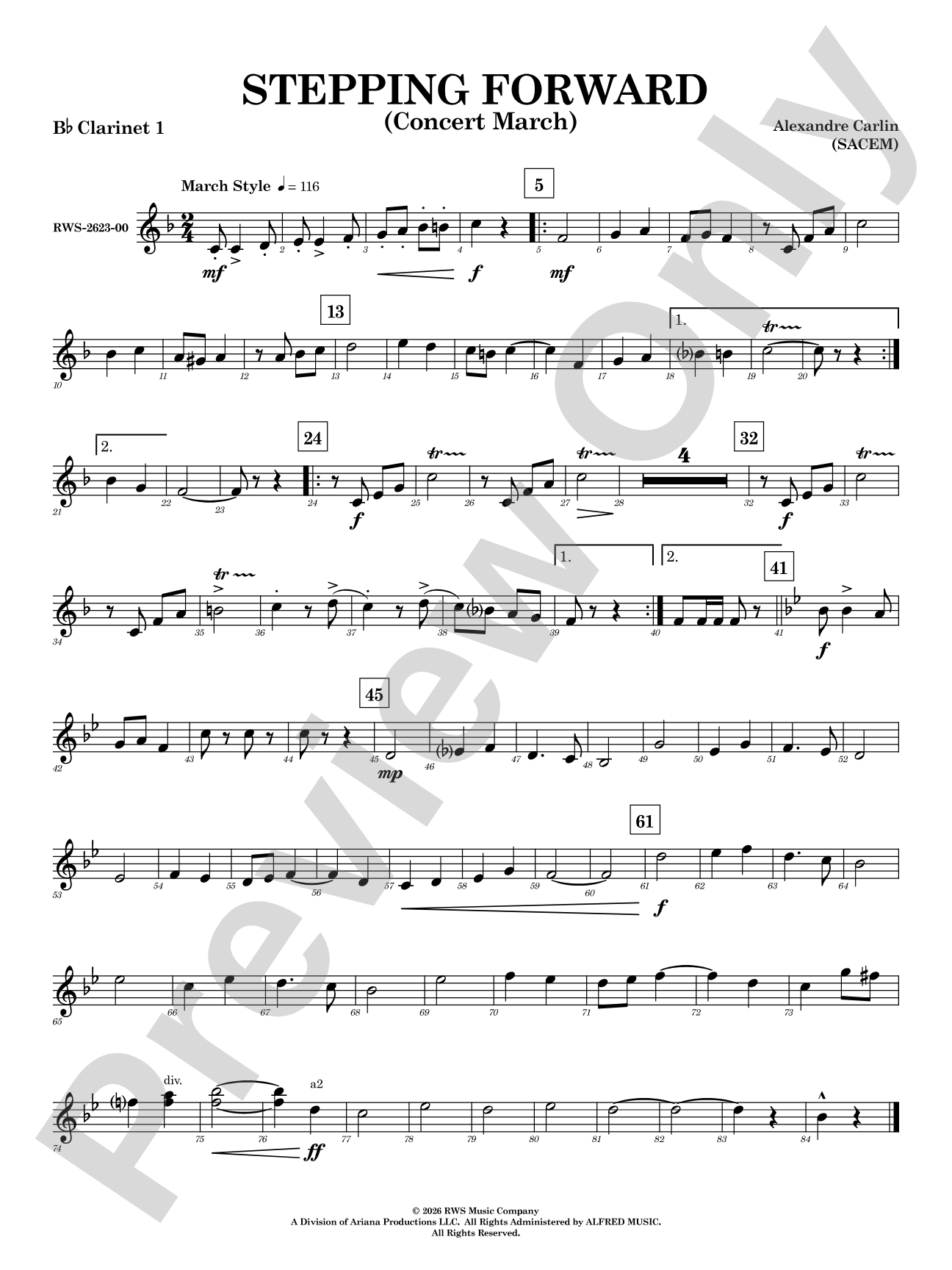 Stepping Forward: 1st B-flat Clarinet