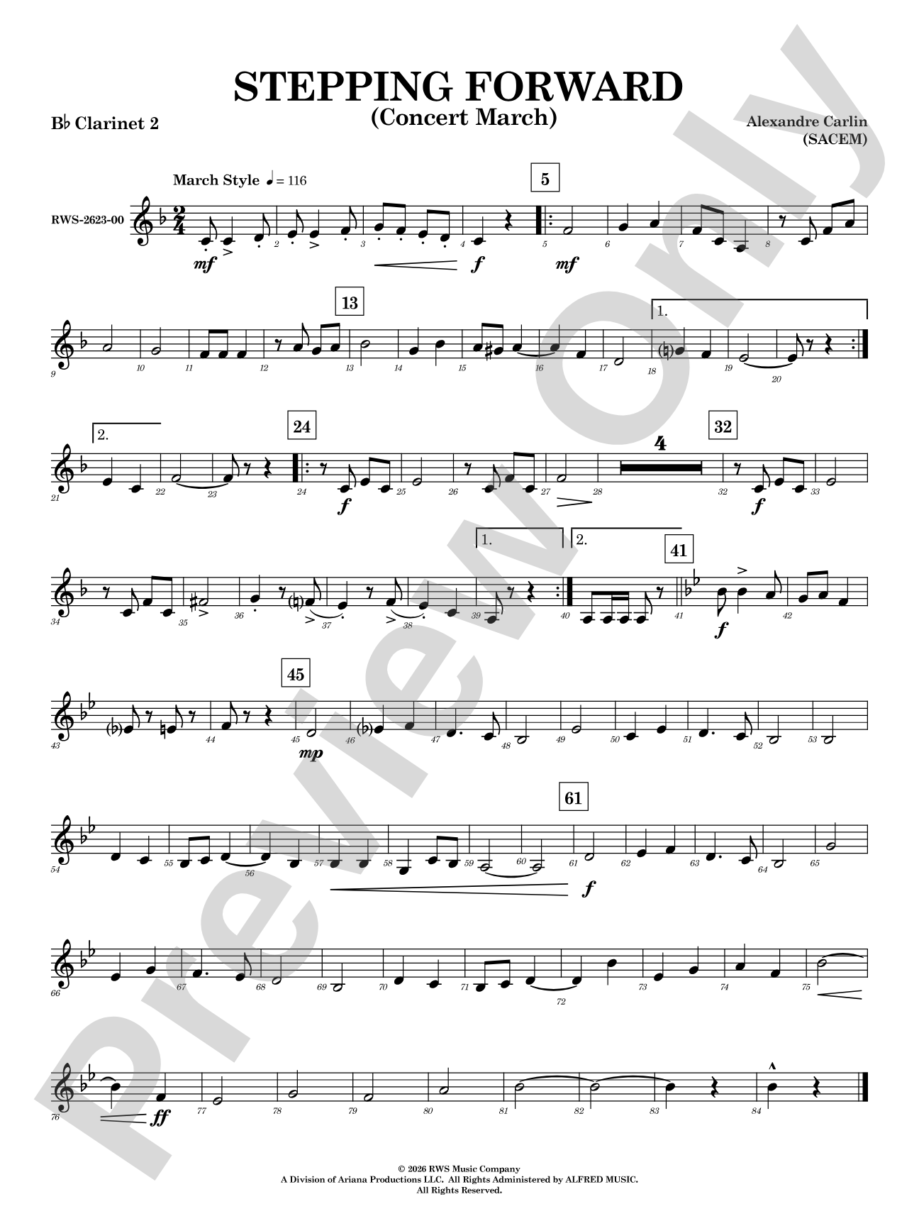 Stepping Forward: 2nd B-flat Clarinet