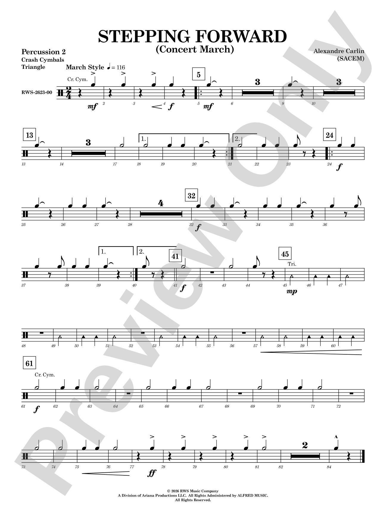 Stepping Forward: 2nd Percussion
