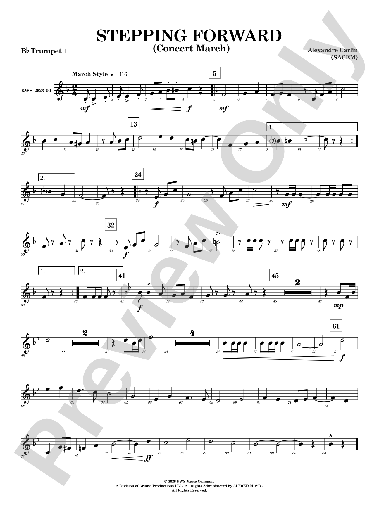 Stepping Forward: 1st B-flat Trumpet
