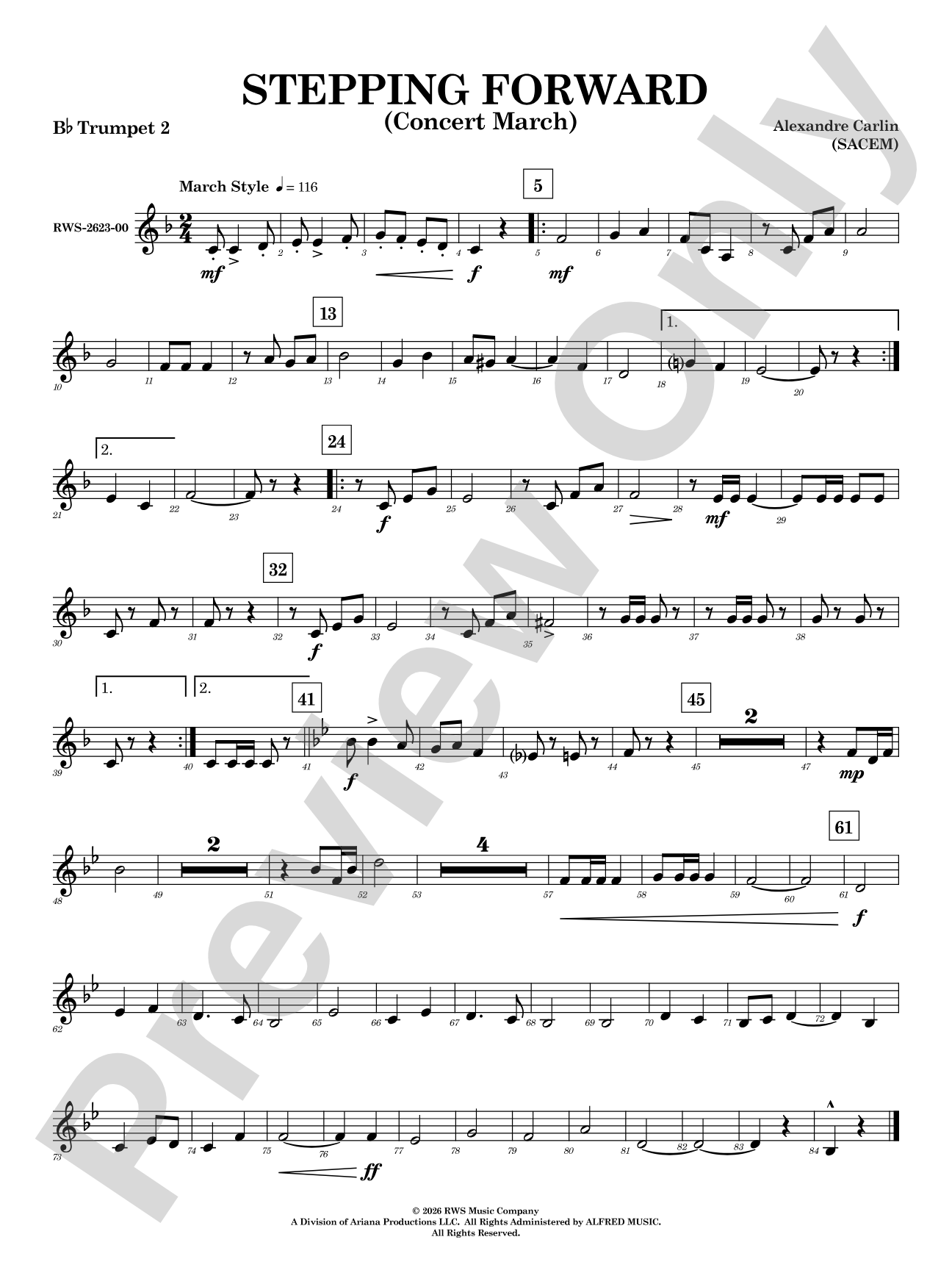 Stepping Forward: 2nd B-flat Trumpet