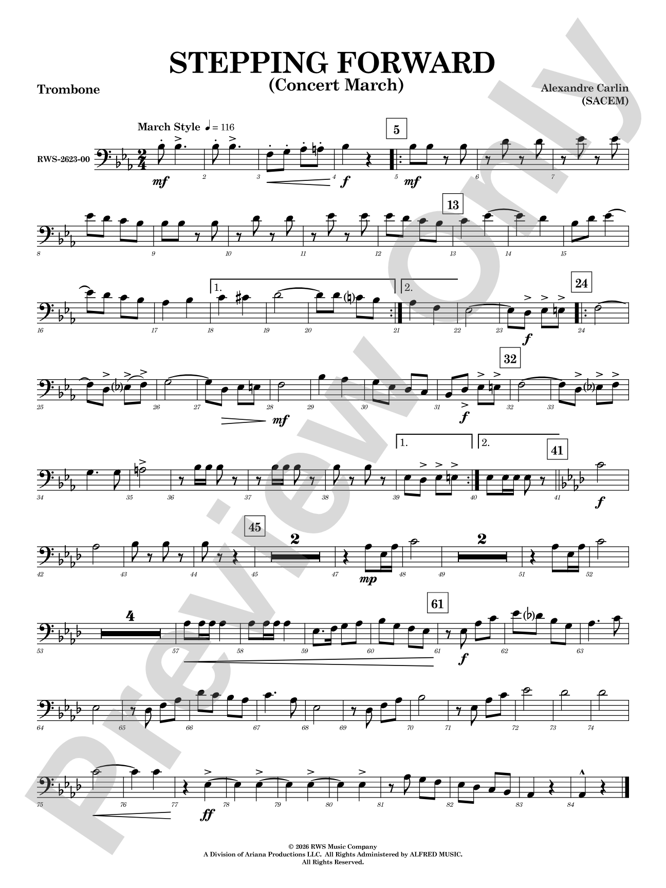 Stepping Forward: 1st Trombone