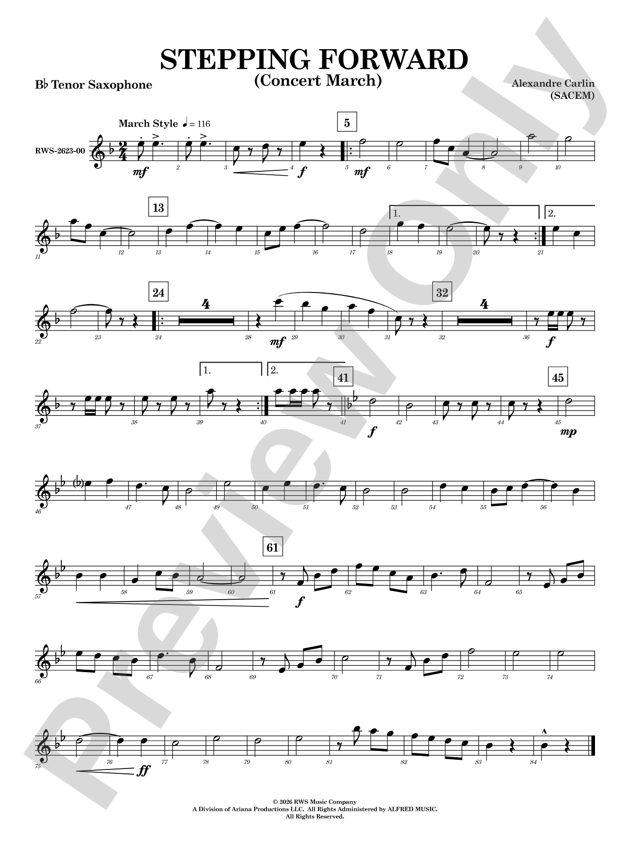 Stepping Forward: B-flat Tenor Saxophone