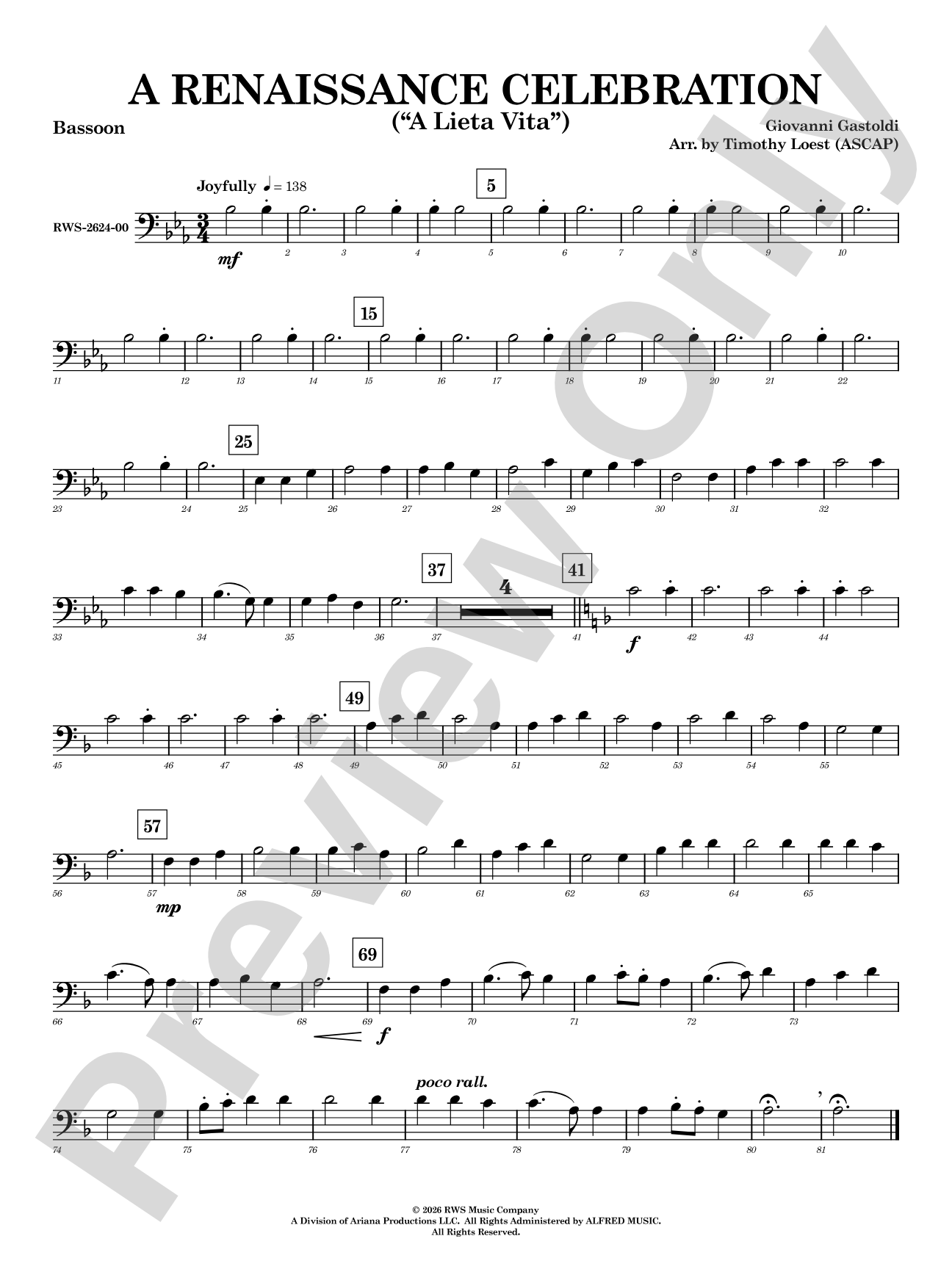 A Renaissance Celebration: Bassoon