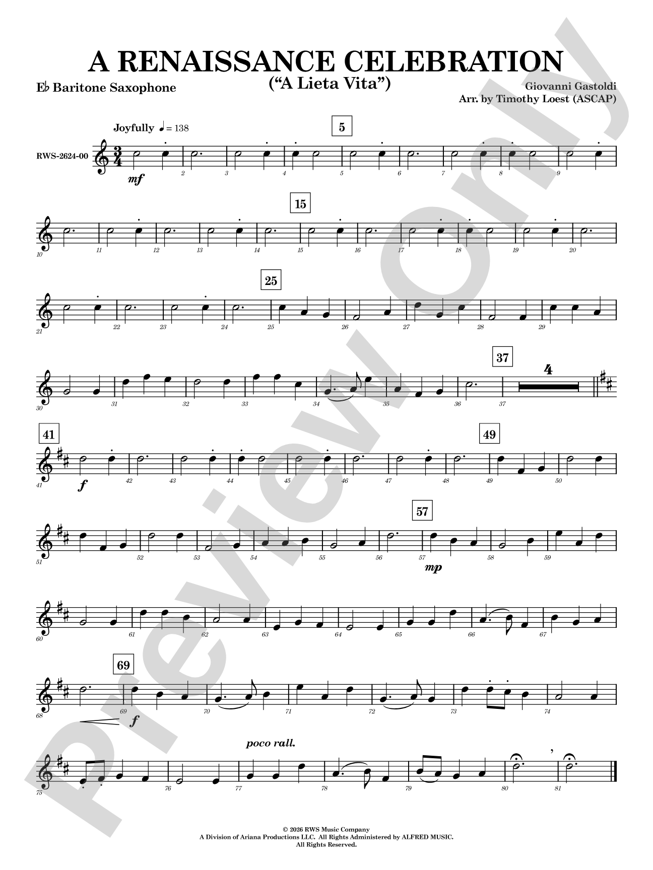 A Renaissance Celebration: E-flat Baritone Saxophone