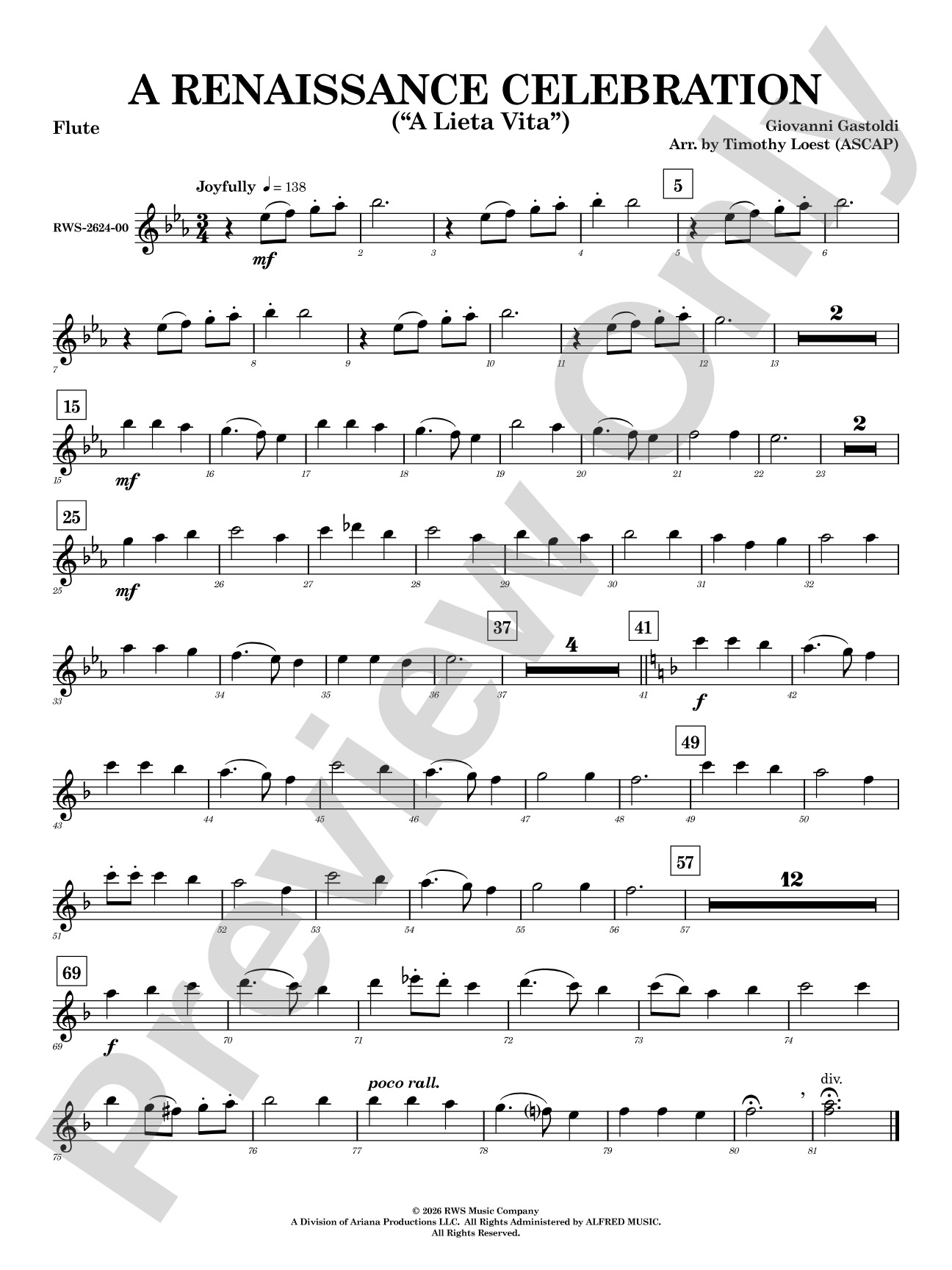 A Renaissance Celebration: Flute