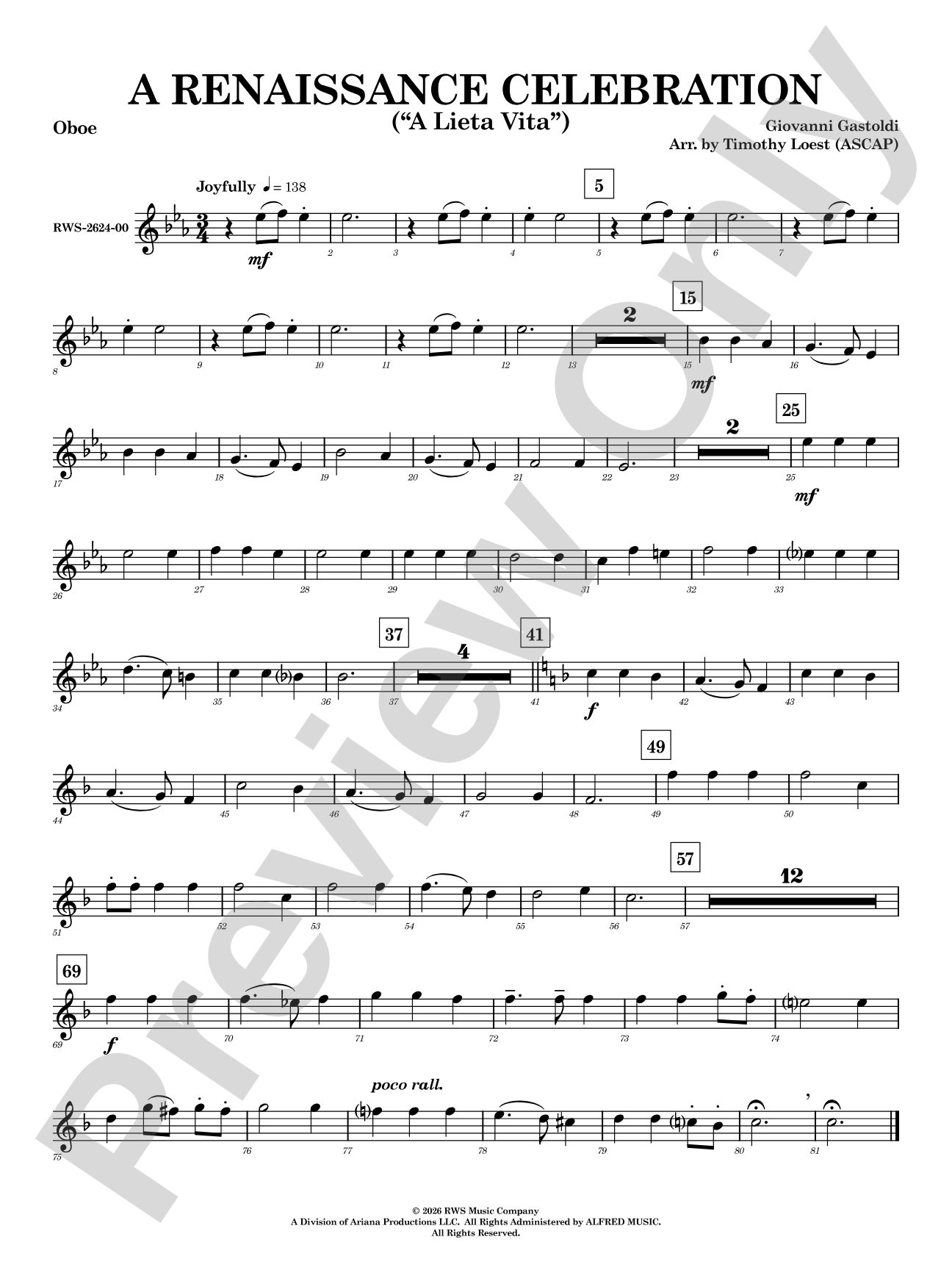 A Renaissance Celebration: Oboe