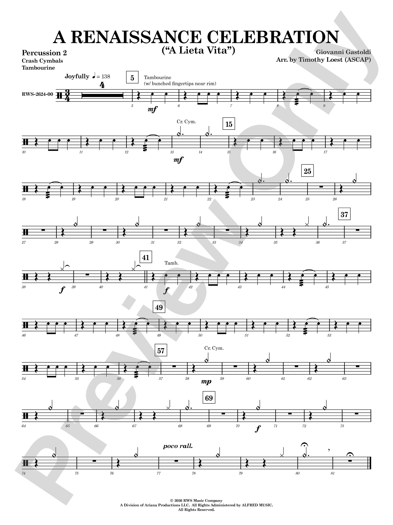 A Renaissance Celebration: 2nd Percussion