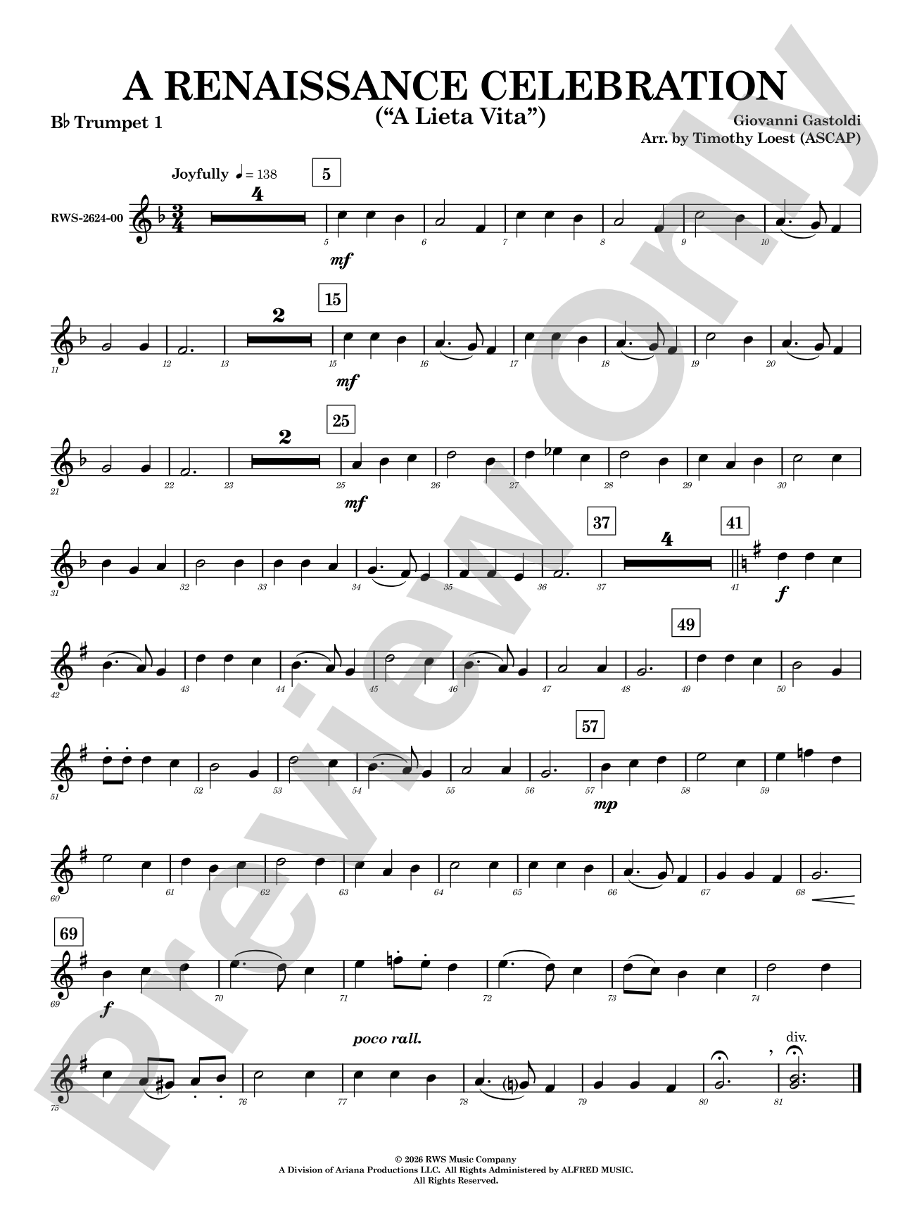 A Renaissance Celebration: 1st B-flat Trumpet