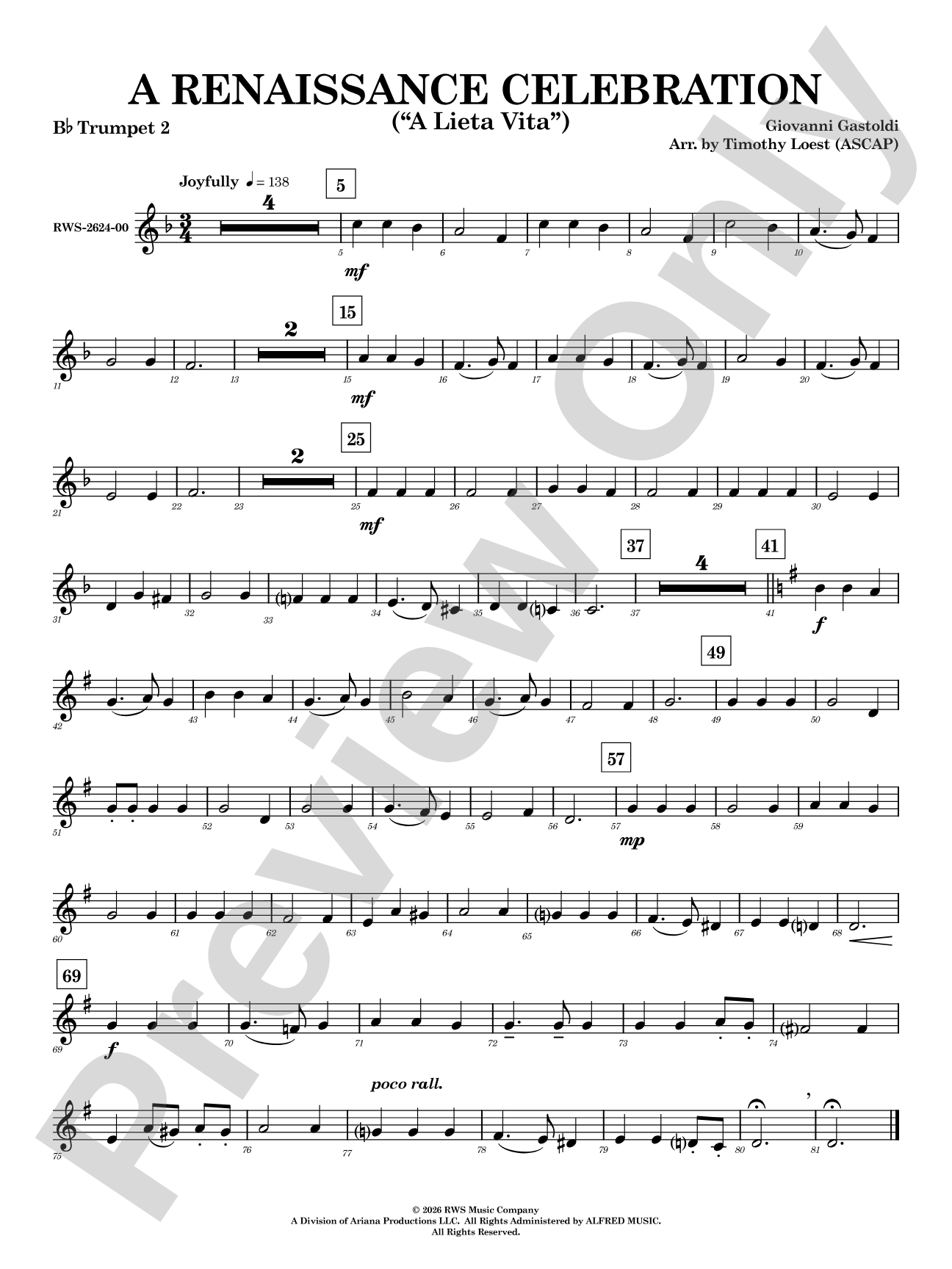A Renaissance Celebration: 2nd B-flat Trumpet