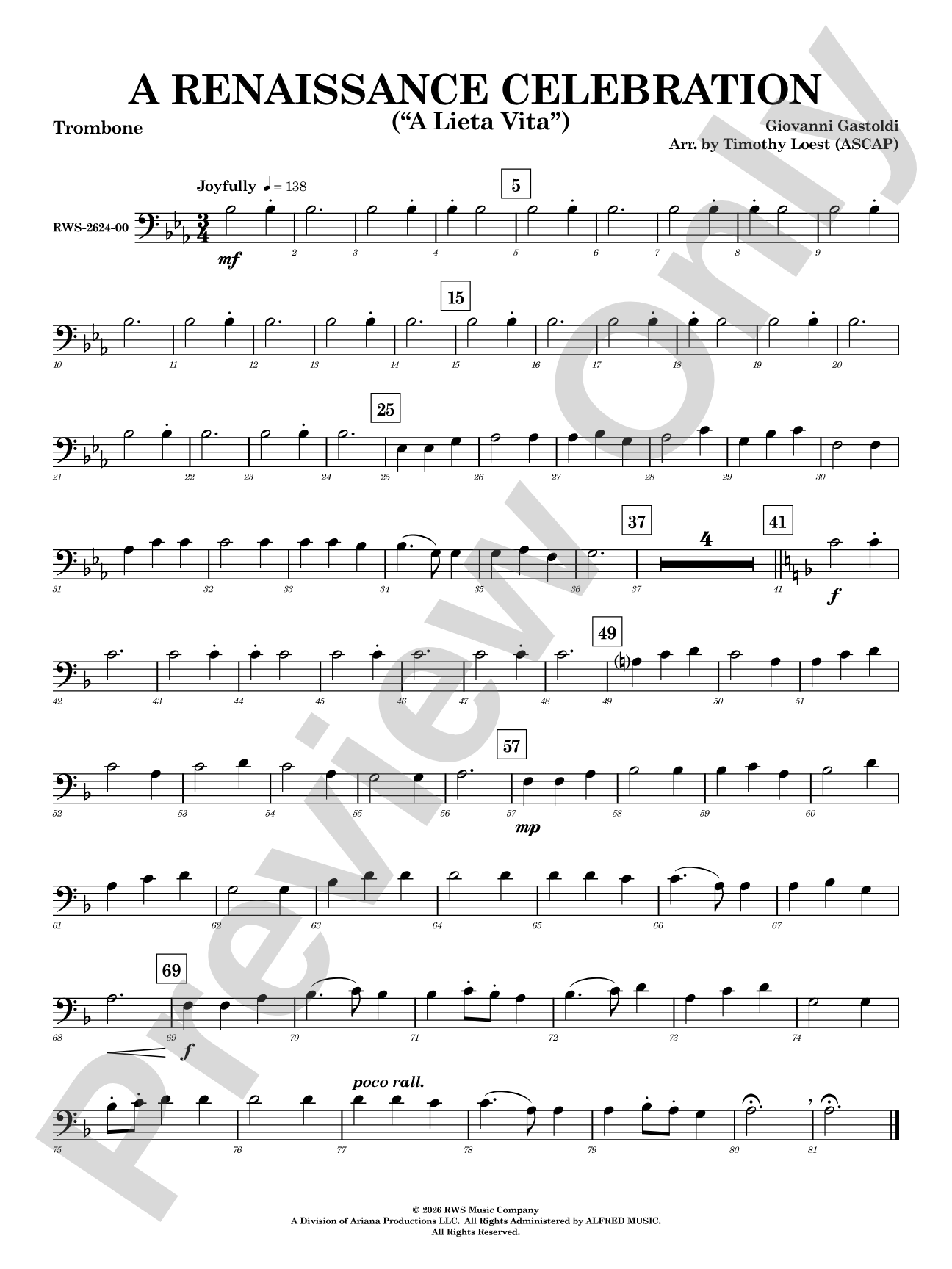 A Renaissance Celebration: 1st Trombone