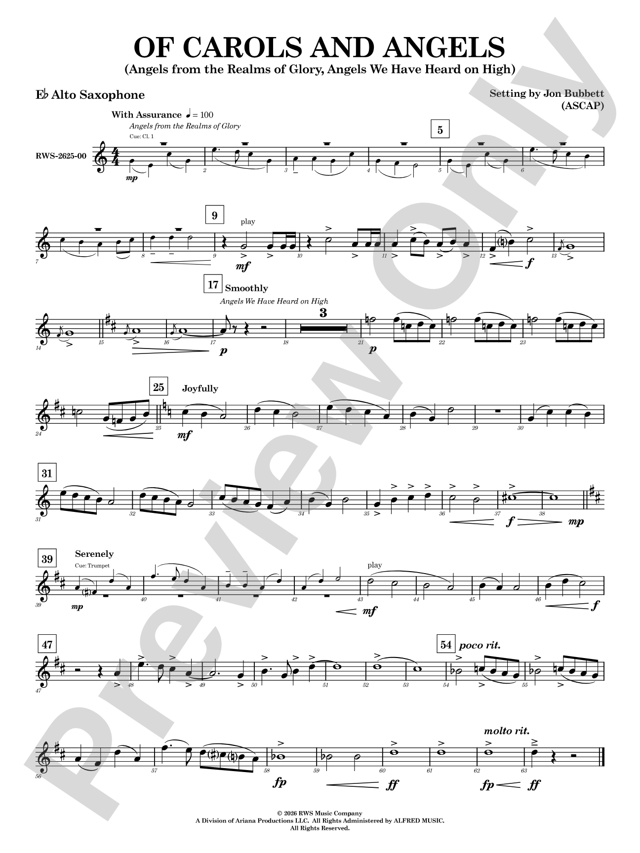 Of Carols and Angels: E-flat Alto Saxophone