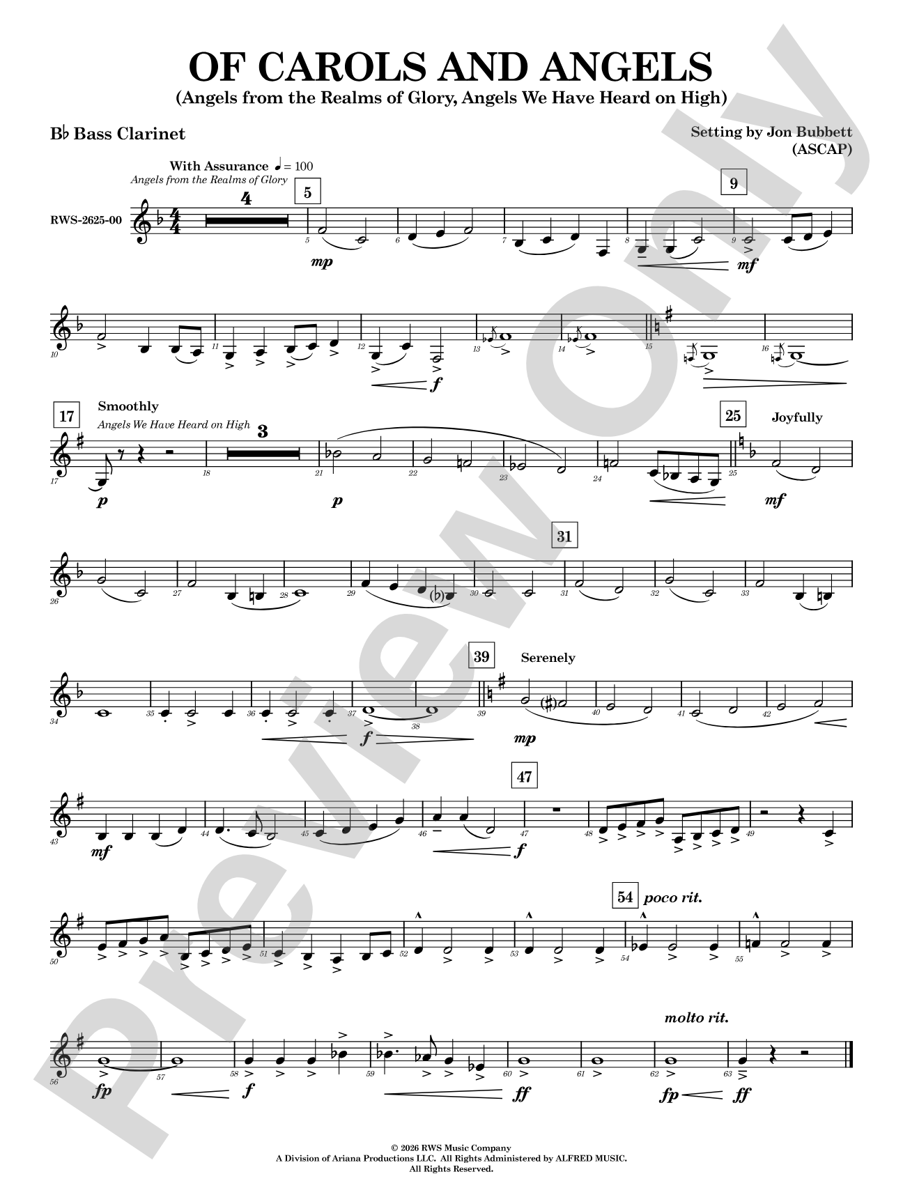 Of Carols and Angels: B-flat Bass Clarinet