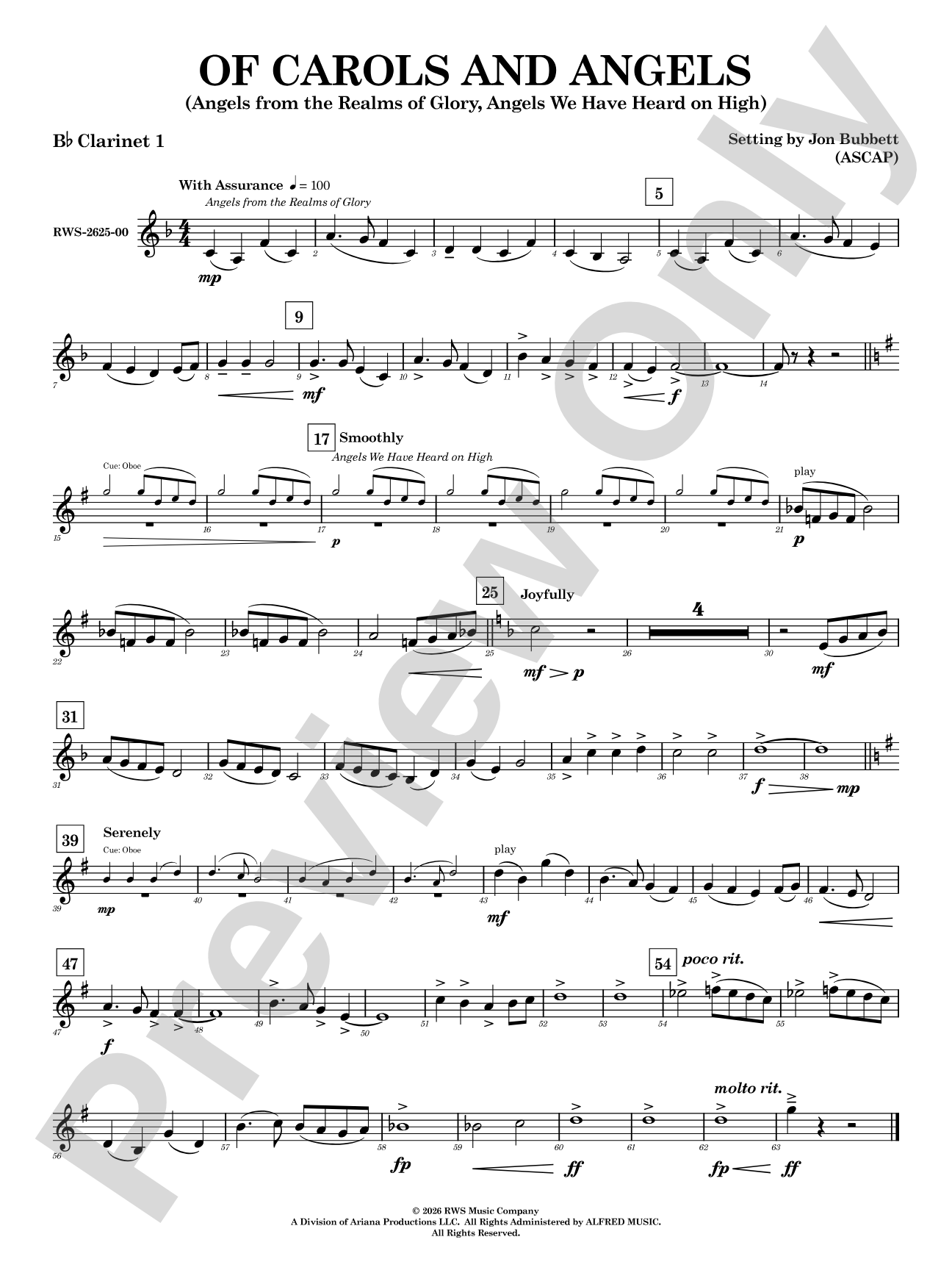 Of Carols and Angels: 1st B-flat Clarinet
