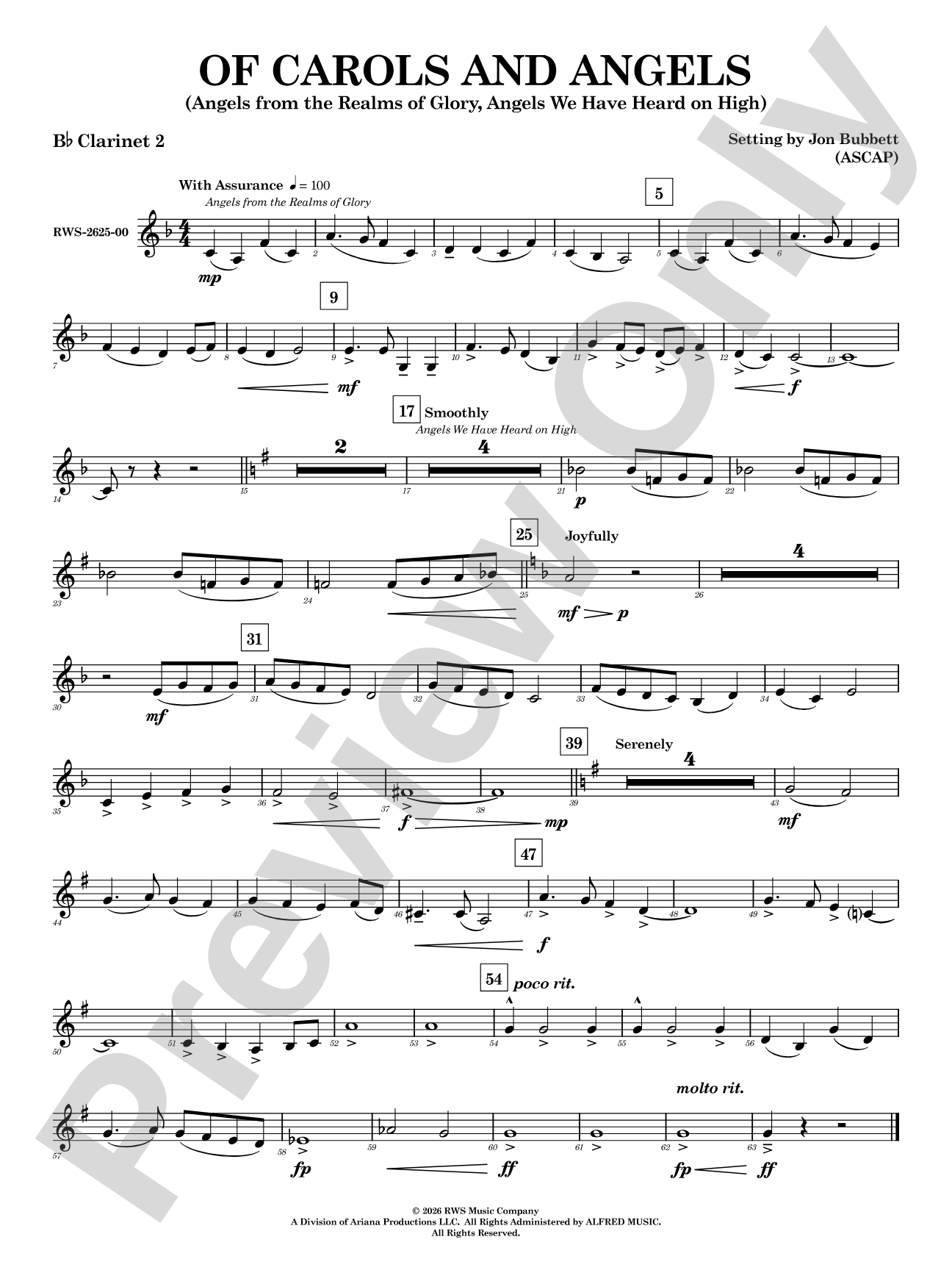 Of Carols and Angels: 2nd B-flat Clarinet