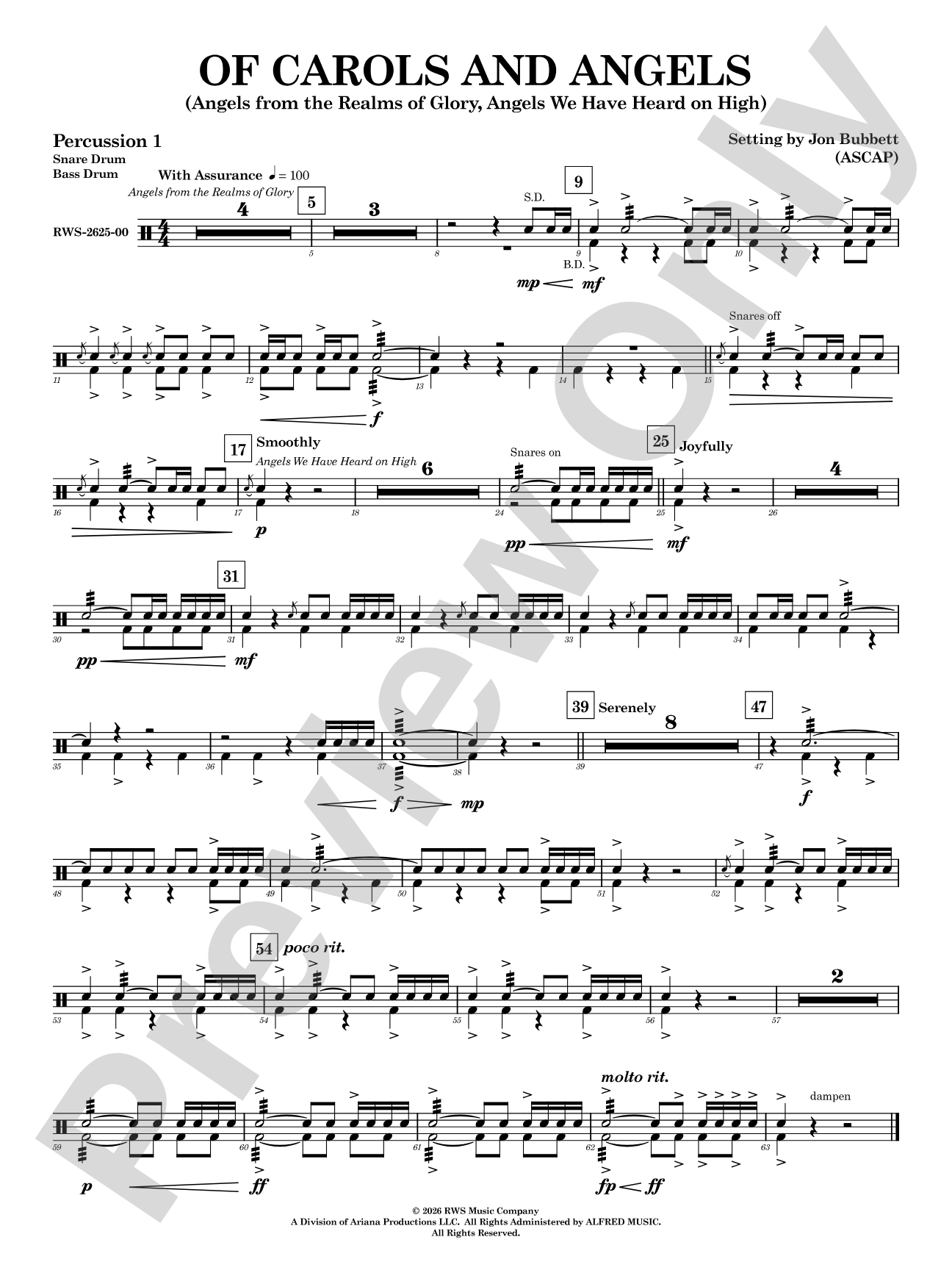 Of Carols and Angels: 1st Percussion