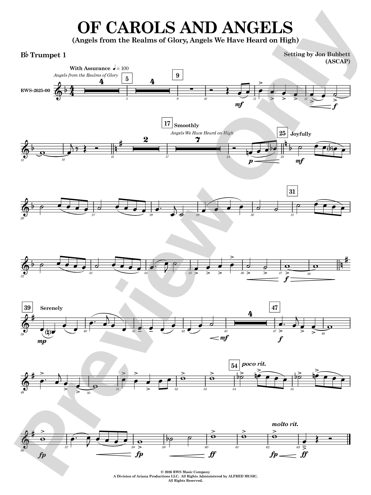 Of Carols and Angels: 1st B-flat Trumpet