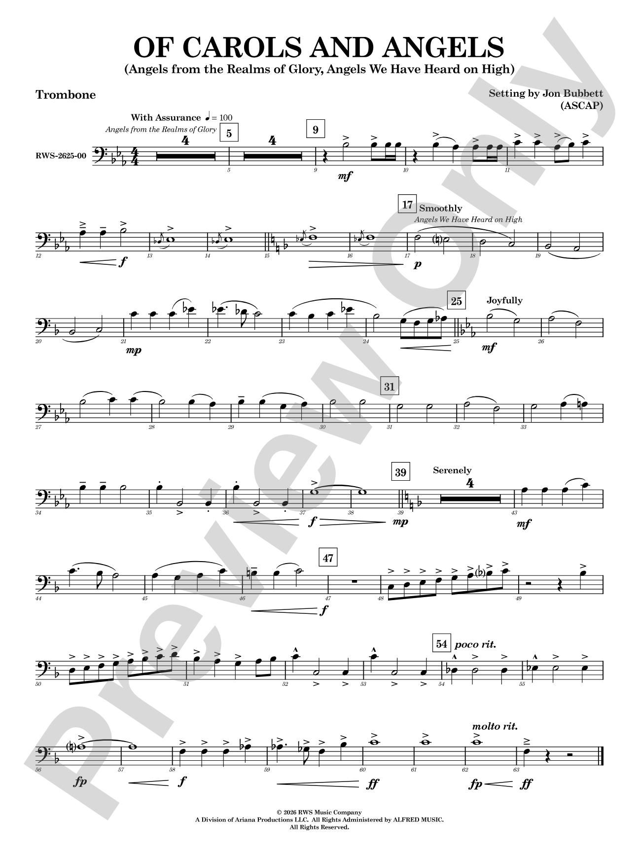 Of Carols and Angels: 1st Trombone