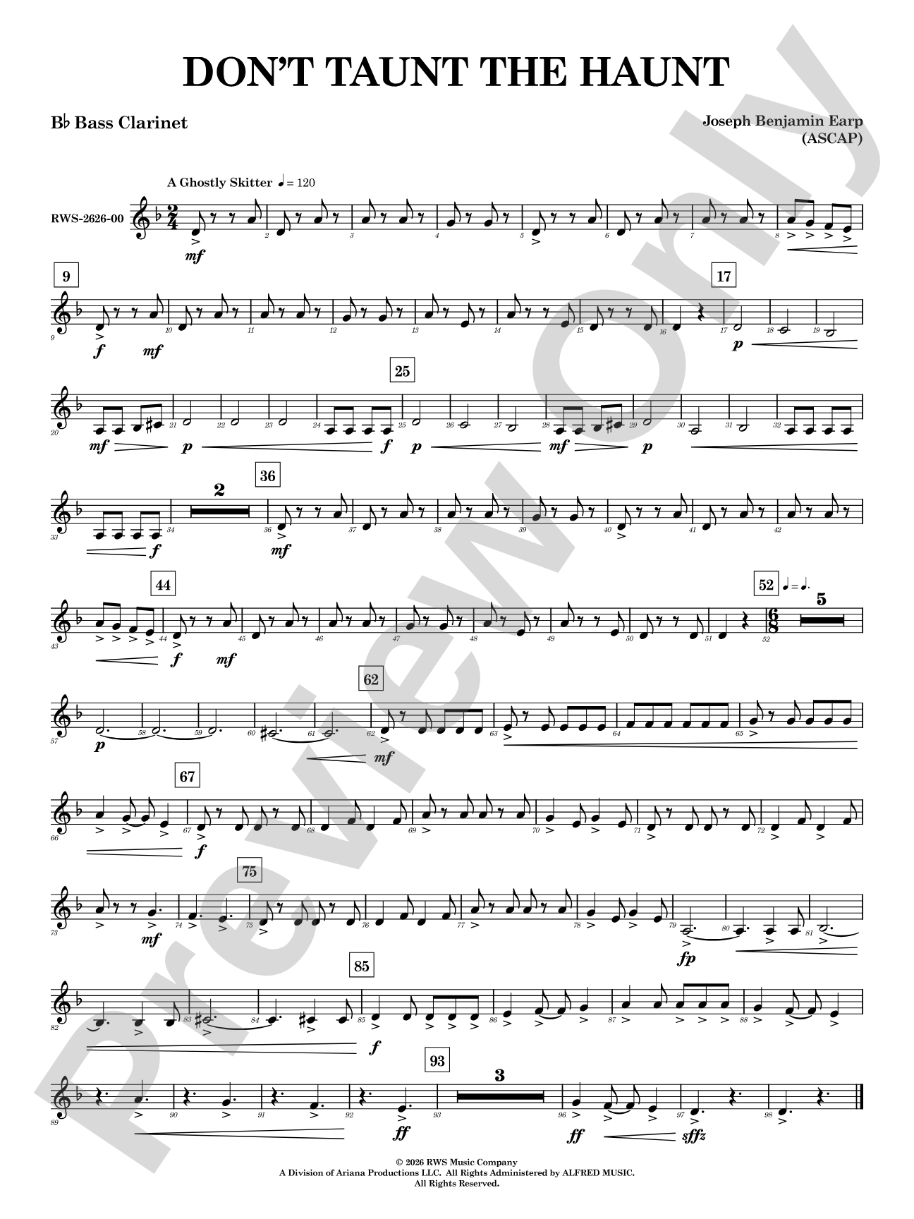 Don't Taunt the Haunt: B-flat Bass Clarinet