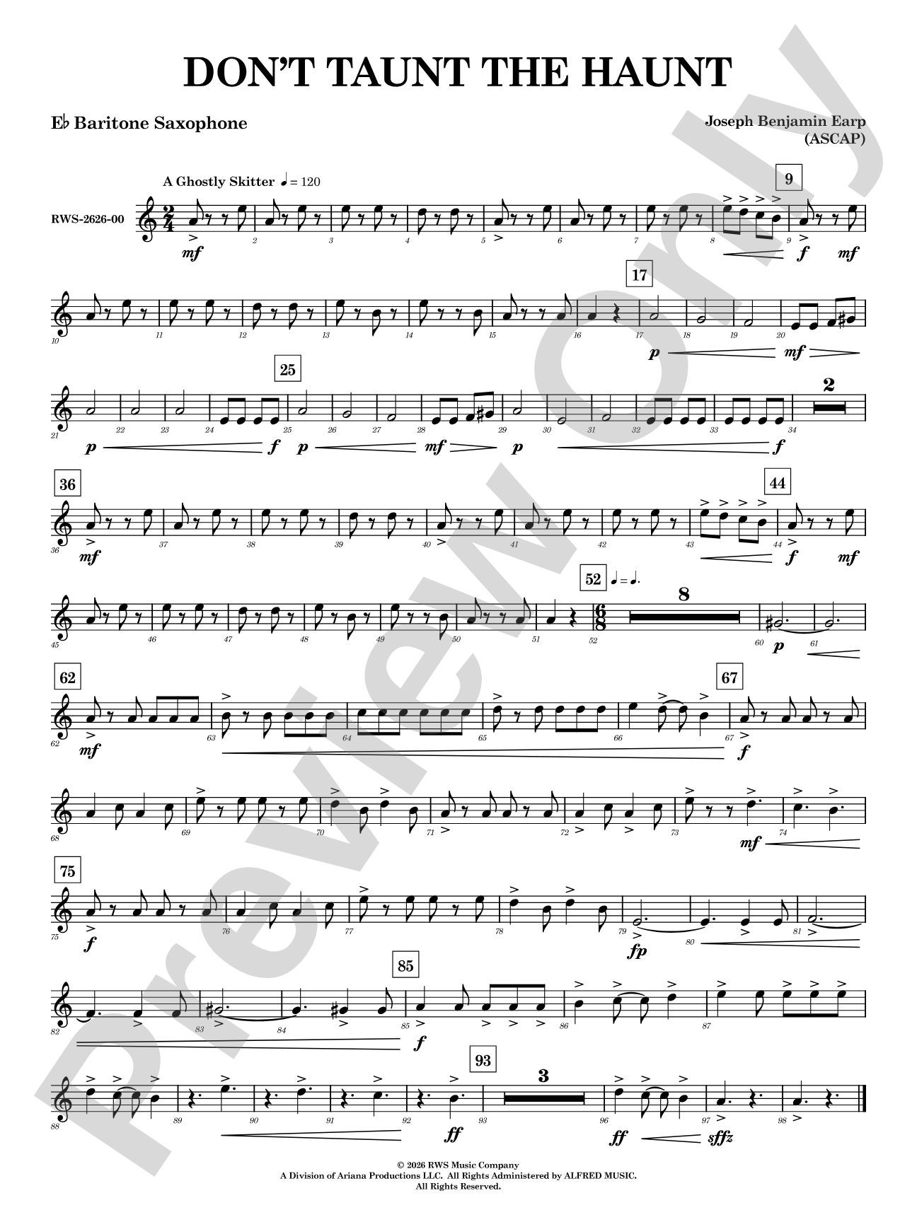 Don't Taunt the Haunt: E-flat Baritone Saxophone