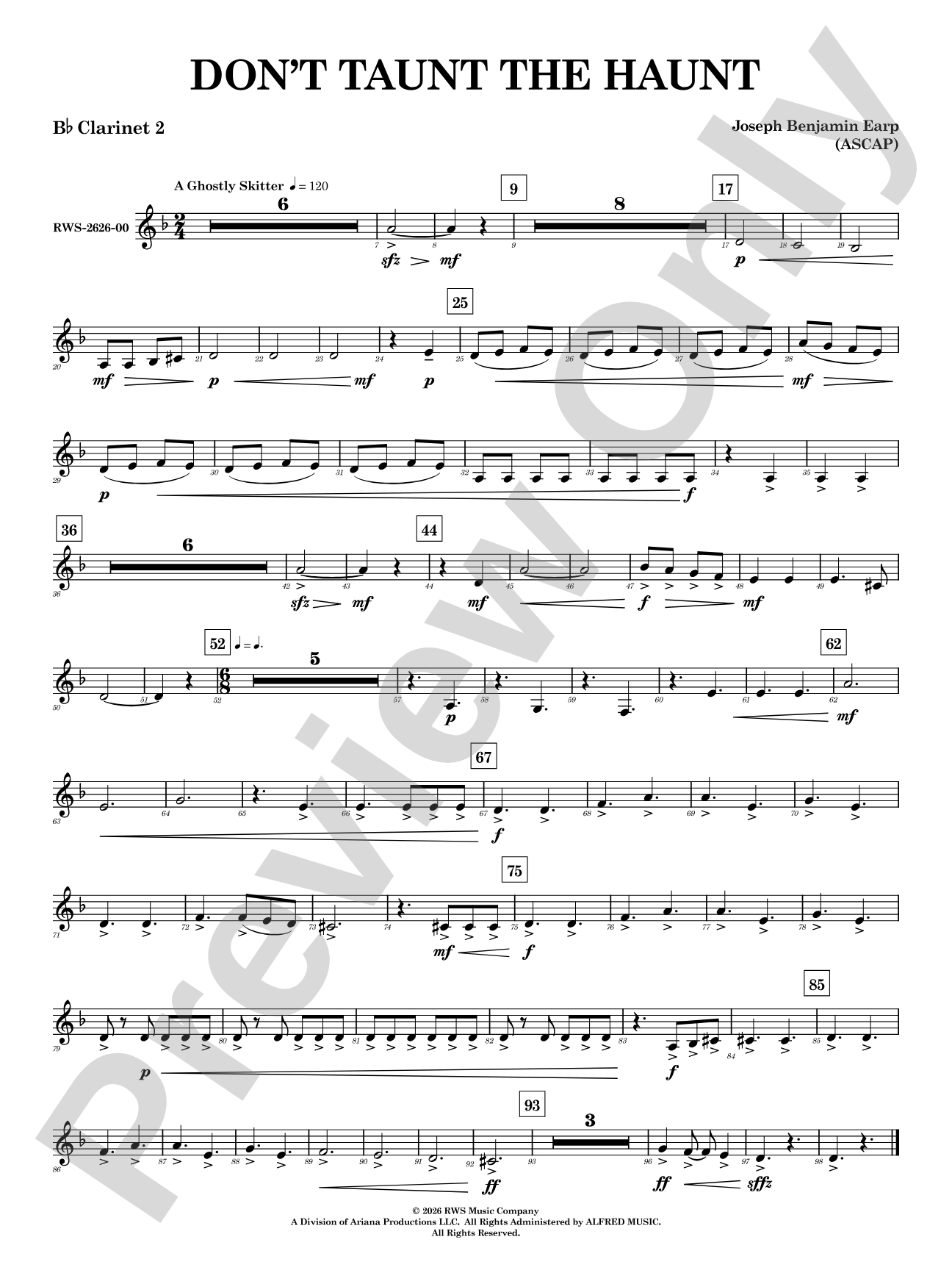Don't Taunt the Haunt: 2nd B-flat Clarinet