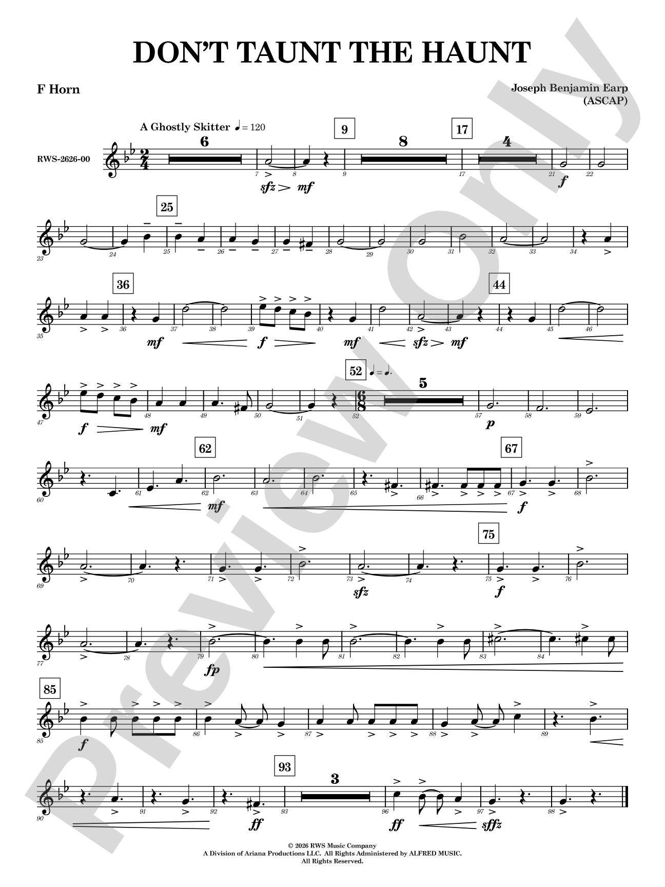 Don't Taunt the Haunt: 1st F Horn
