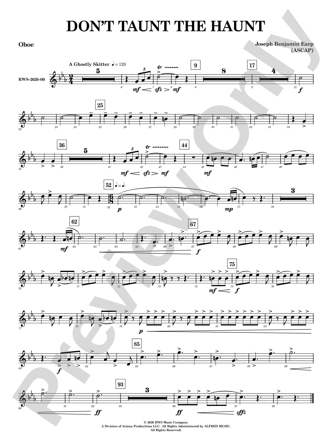 Don't Taunt the Haunt: Oboe