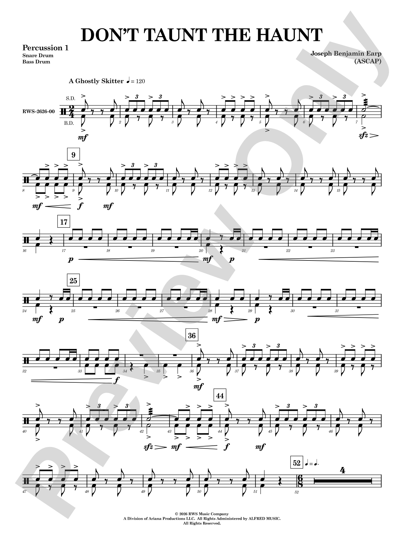 Don't Taunt the Haunt: 1st Percussion