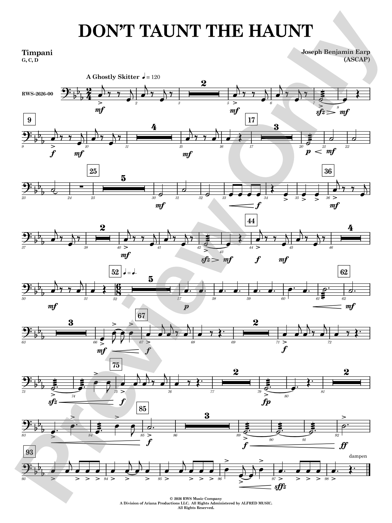 Don't Taunt the Haunt: Timpani