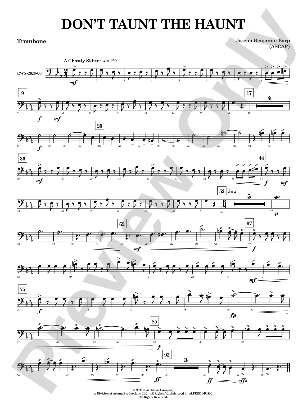 Don't Taunt the Haunt: 1st Trombone