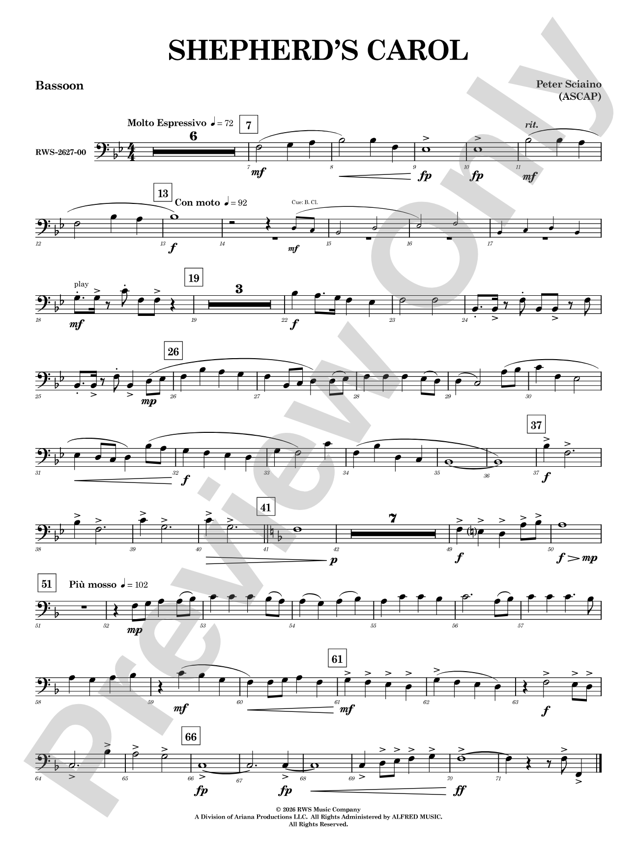 Shepherd's Carol: Bassoon