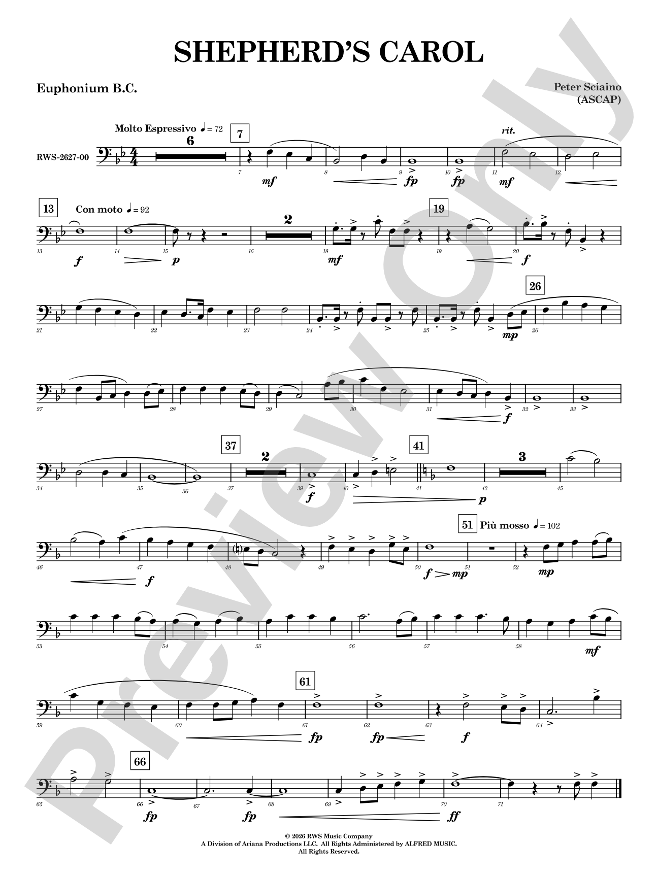Shepherd's Carol: Baritone B.C.