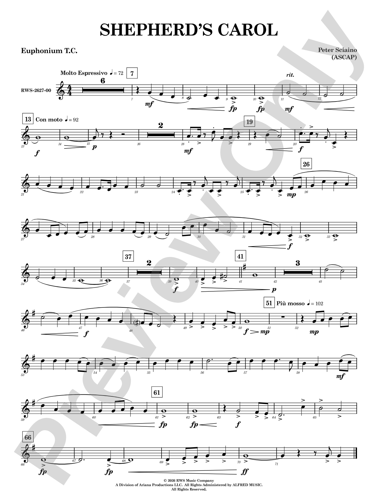 Shepherd's Carol: Baritone T.C.