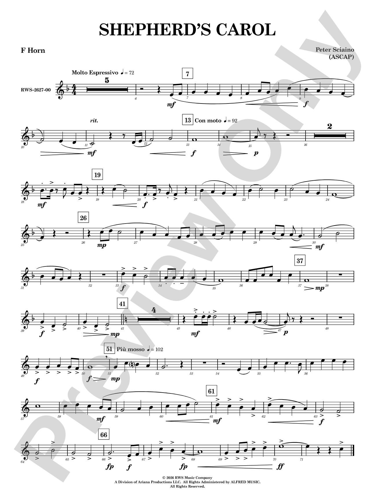 Shepherd's Carol: 1st F Horn